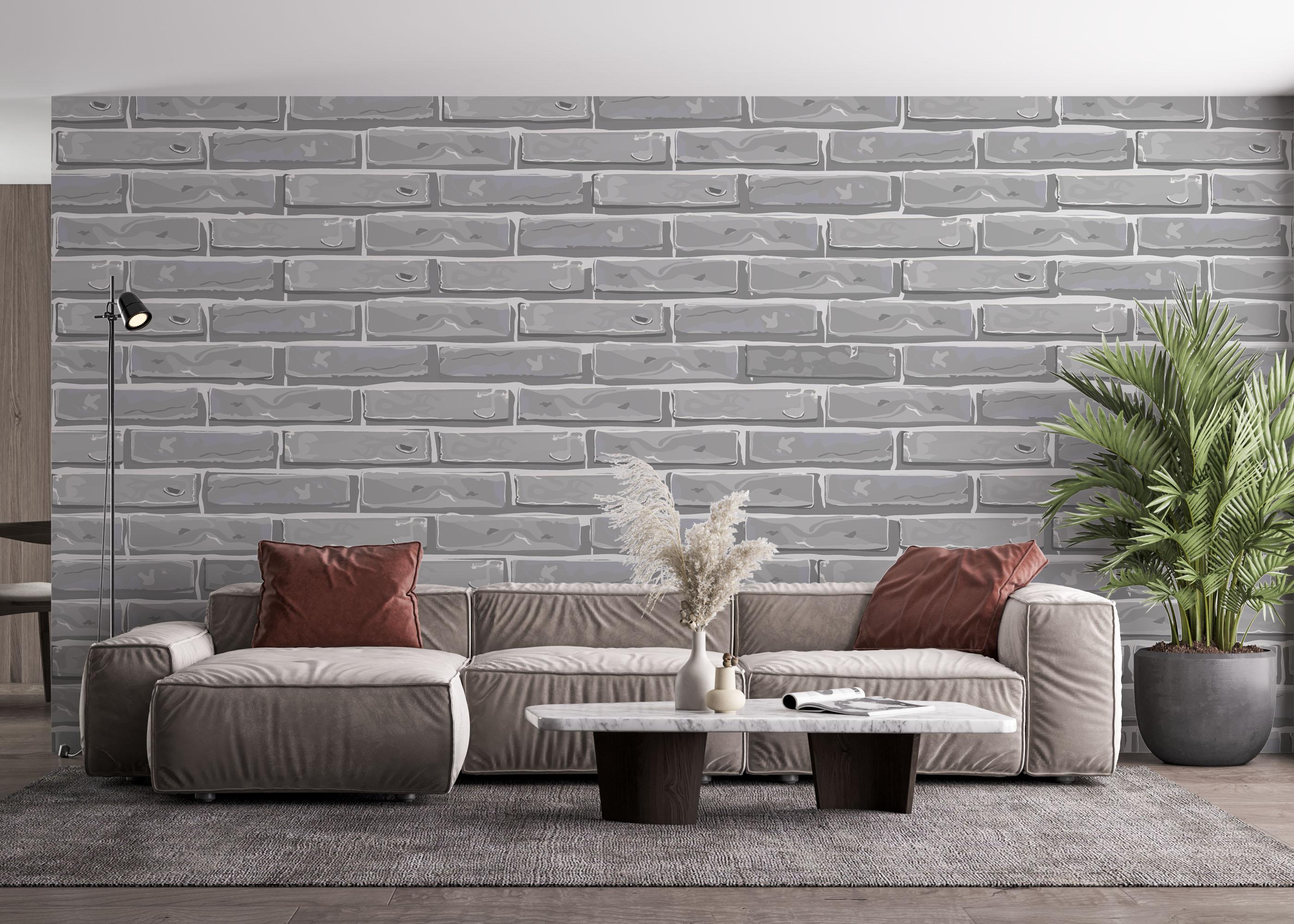 Fototapet Cartoon Stone Brick mockup 4