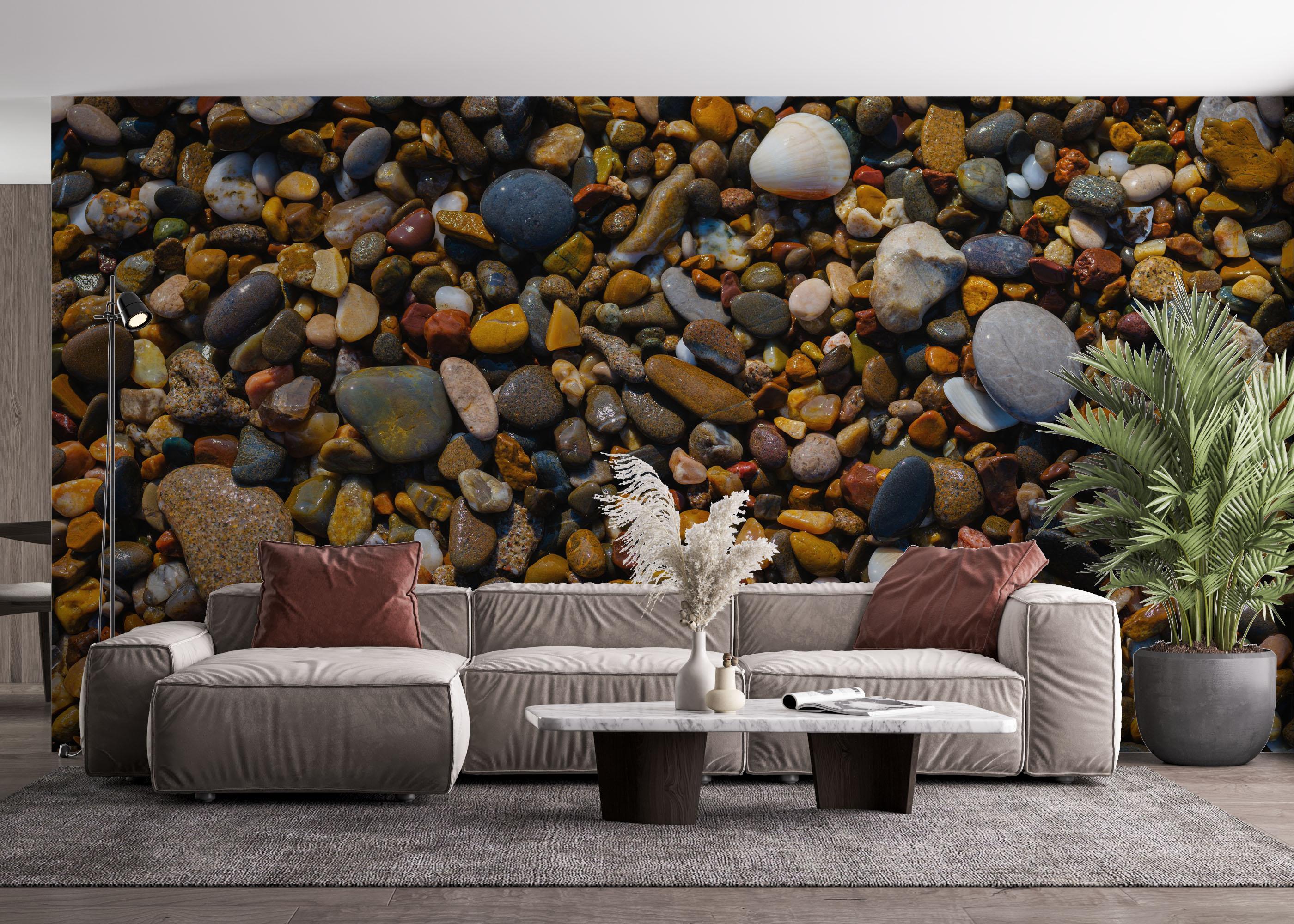 Fototapet Colored Pebbles Beach mockup 4