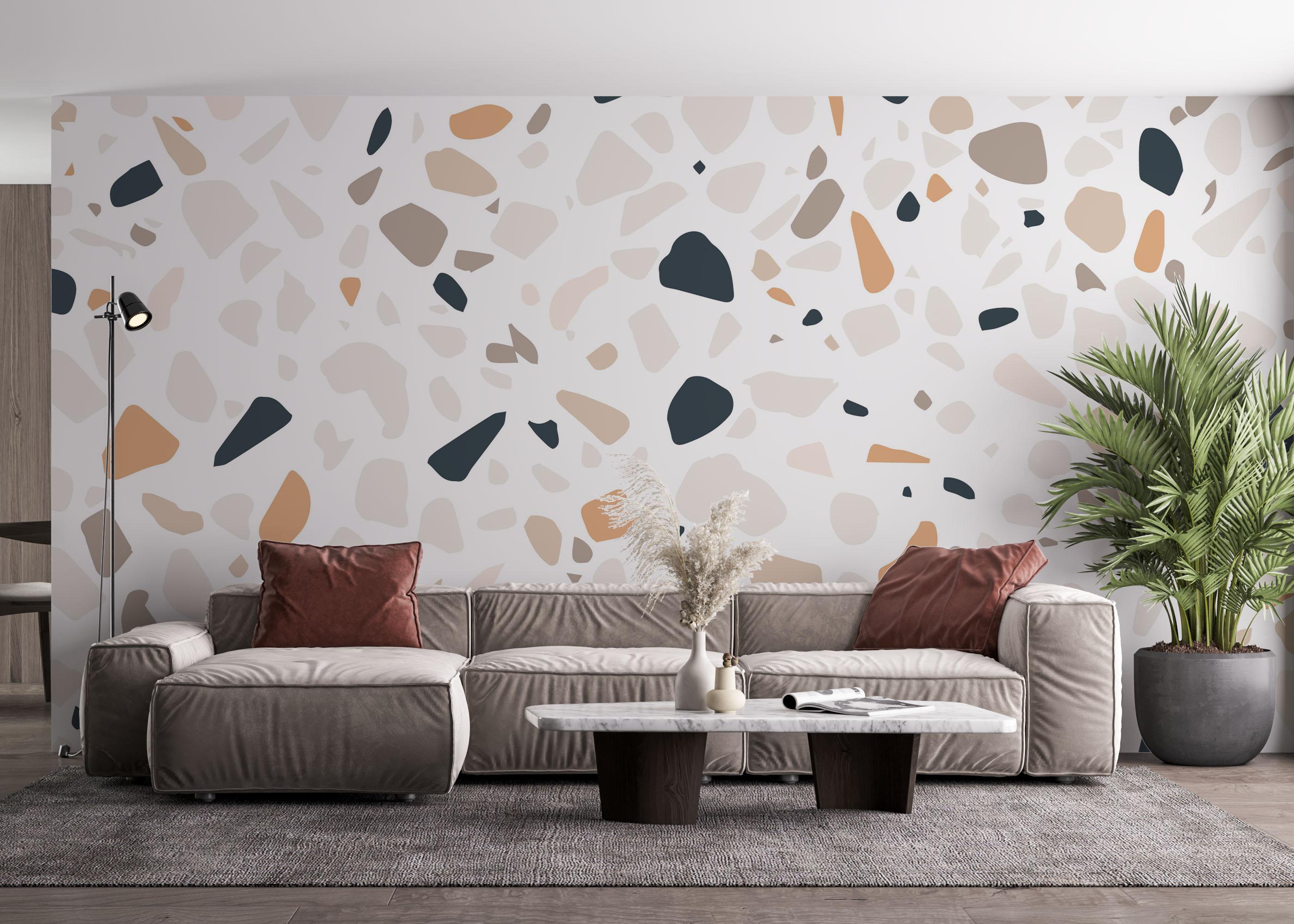 Fototapet Cream Blue Stone mockup 4