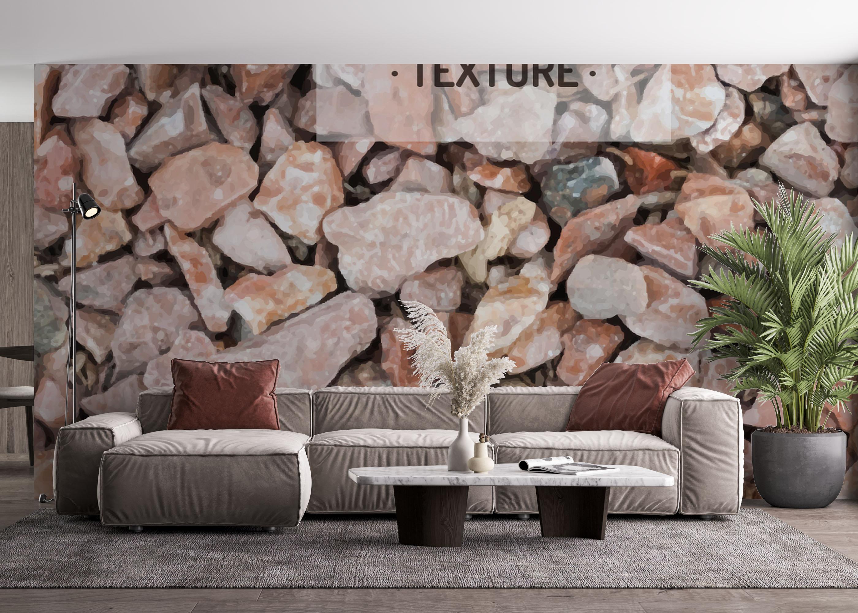 Fototapet Cream Orange Pebbles mockup 4