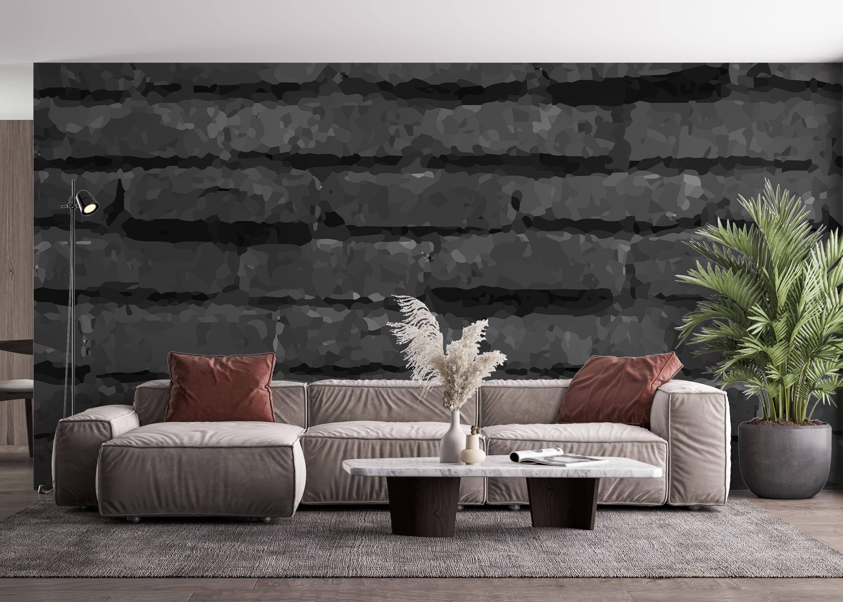 Fototapet Dark Grey Stone Wall mockup 4