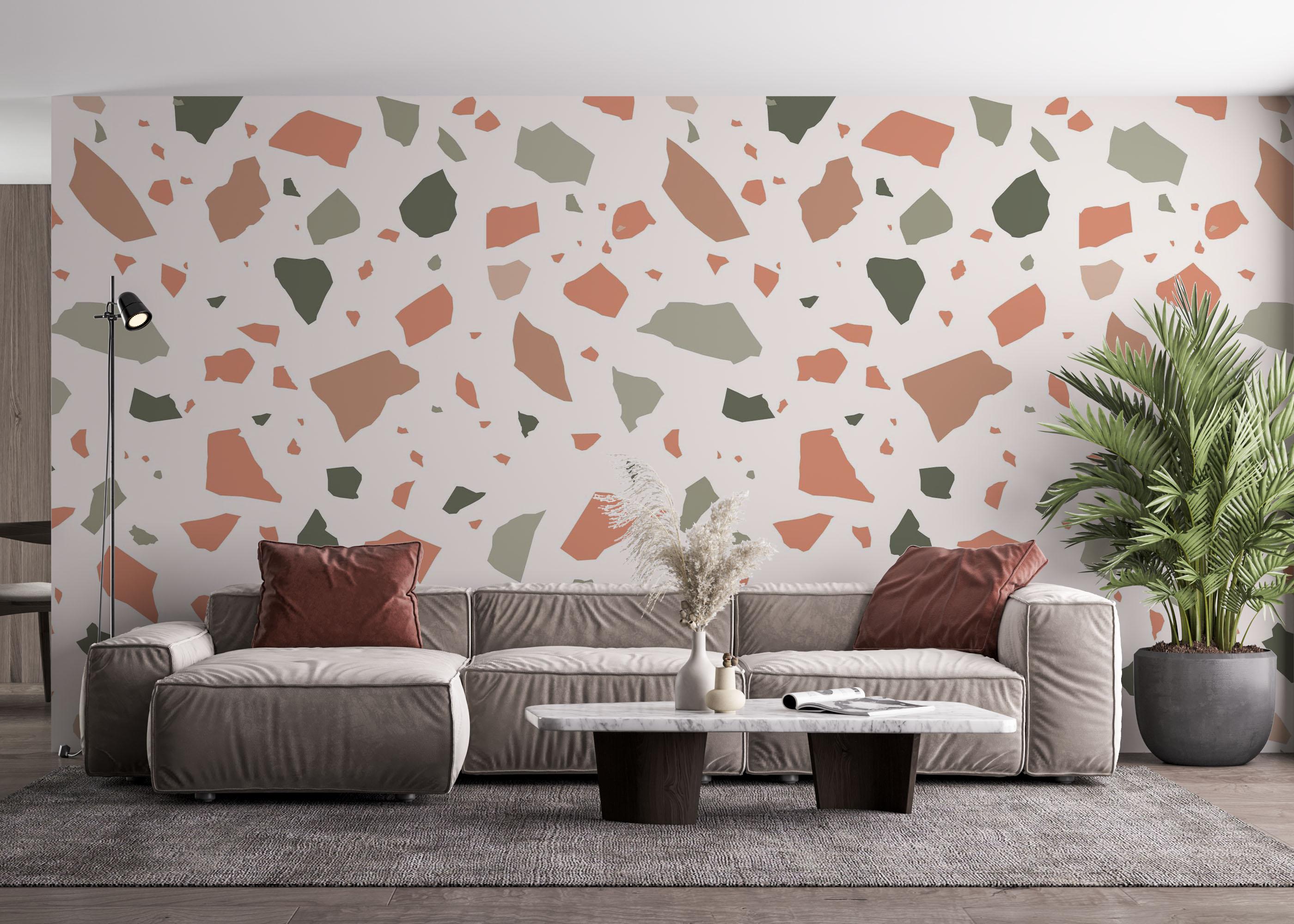 Fototapet Green Orange Pebbles mockup 4