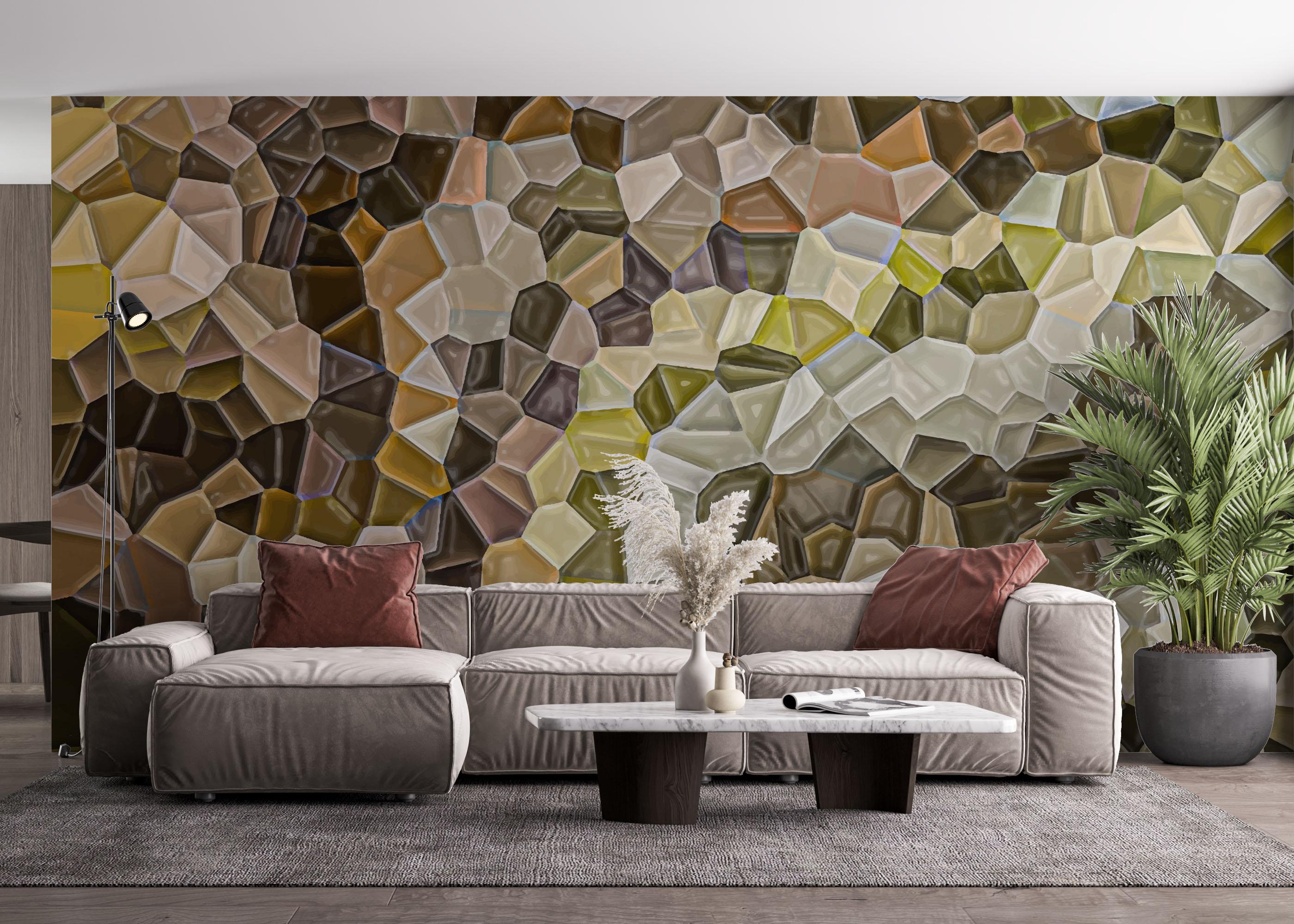 Fototapet Green Small Rocks mockup 4