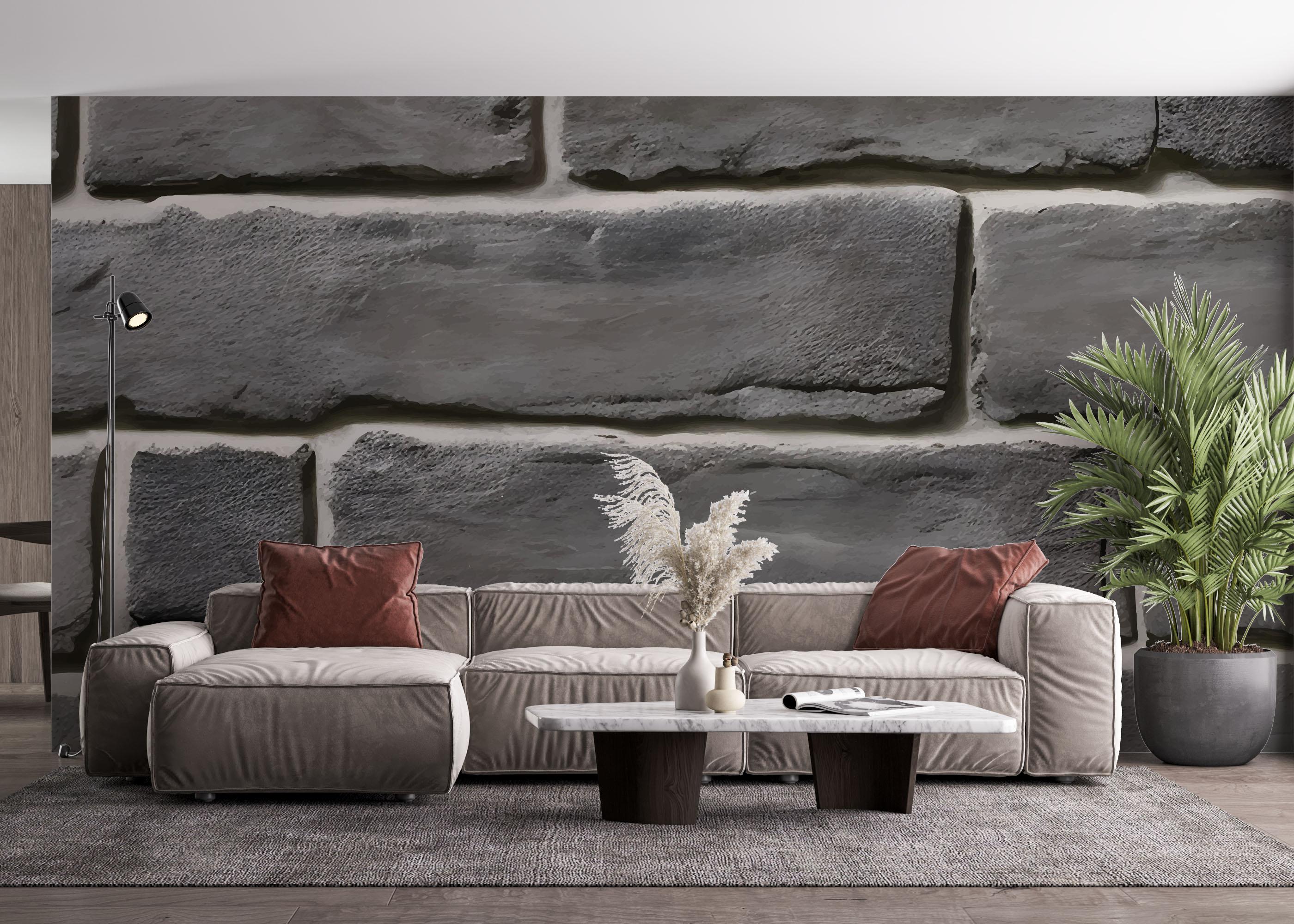 Fototapet Grey Rock Wall mockup 4