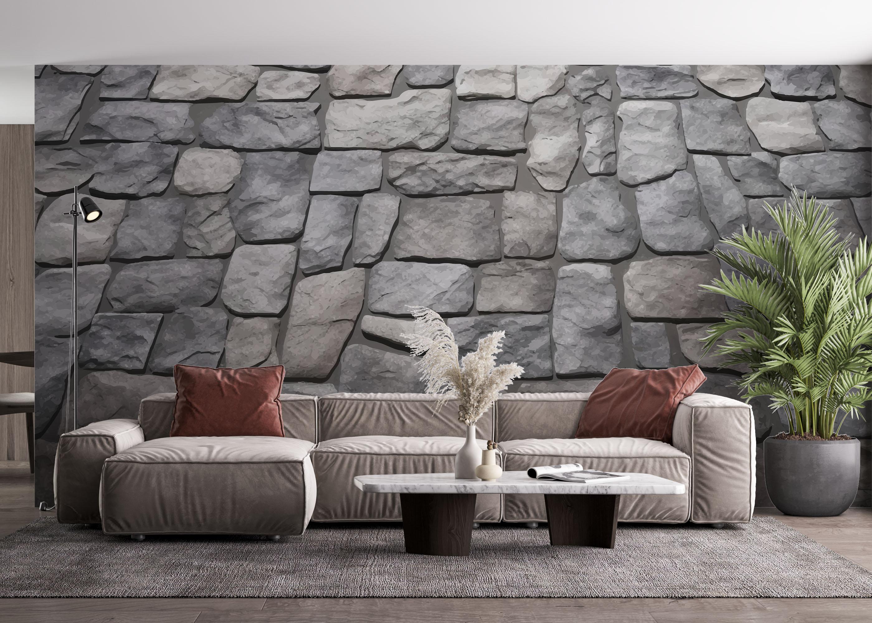 Fototapet Long Rock Wall mockup 4