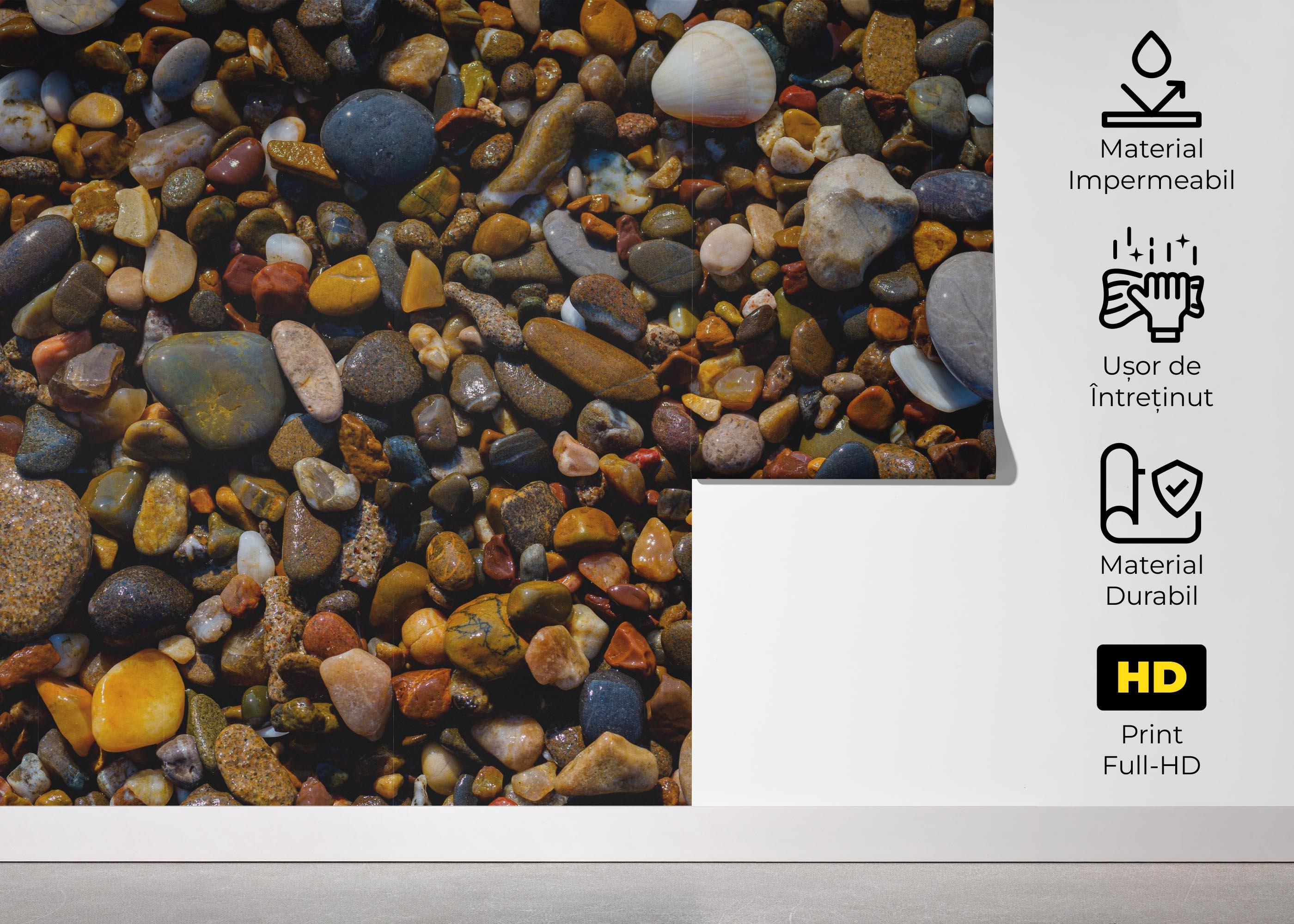 Fototapet Colored Pebbles Beach mockup 5