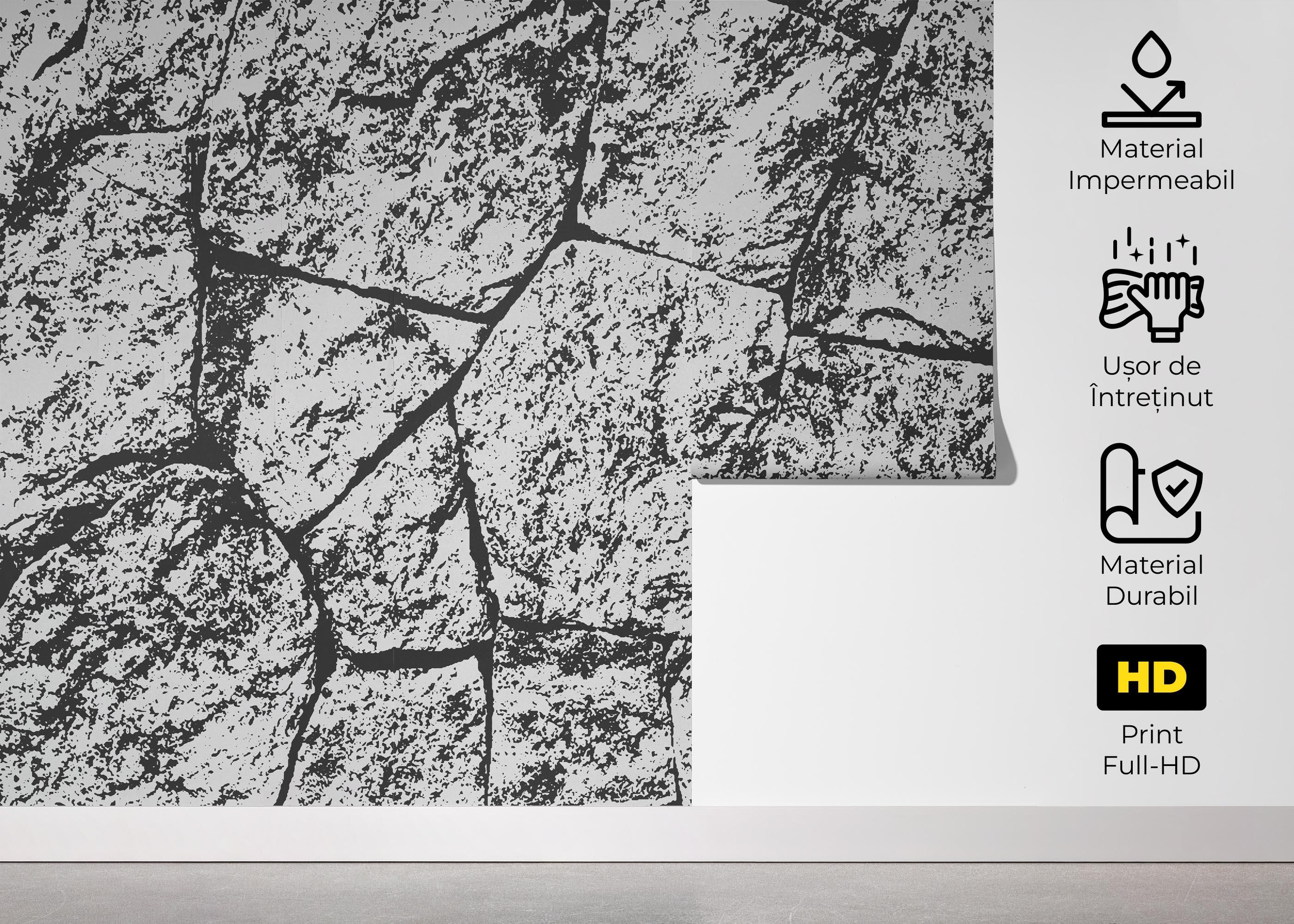 Fototapet Grey White Stone Wall mockup 5