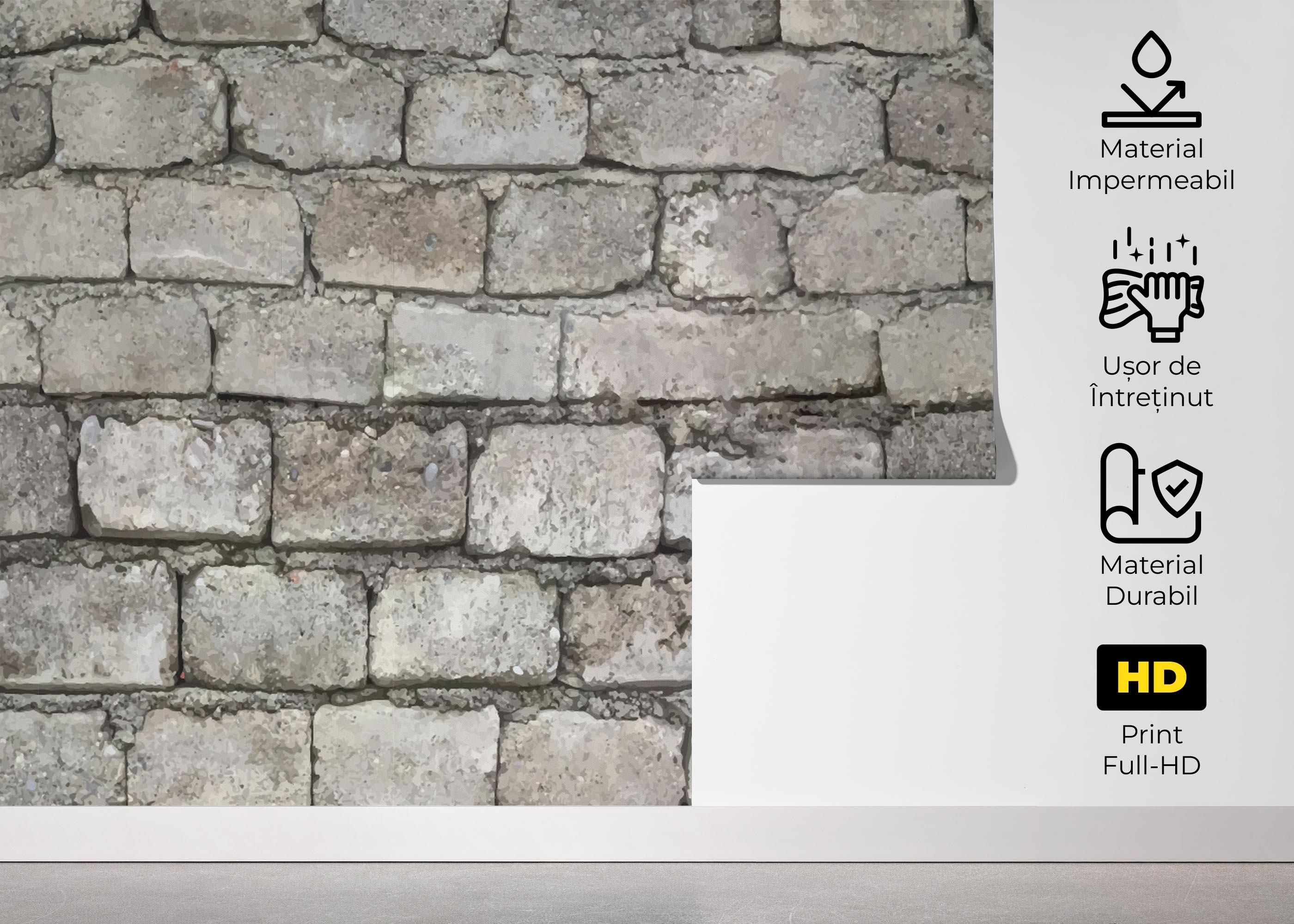 Fototapet Realistic Stone Brick mockup 5