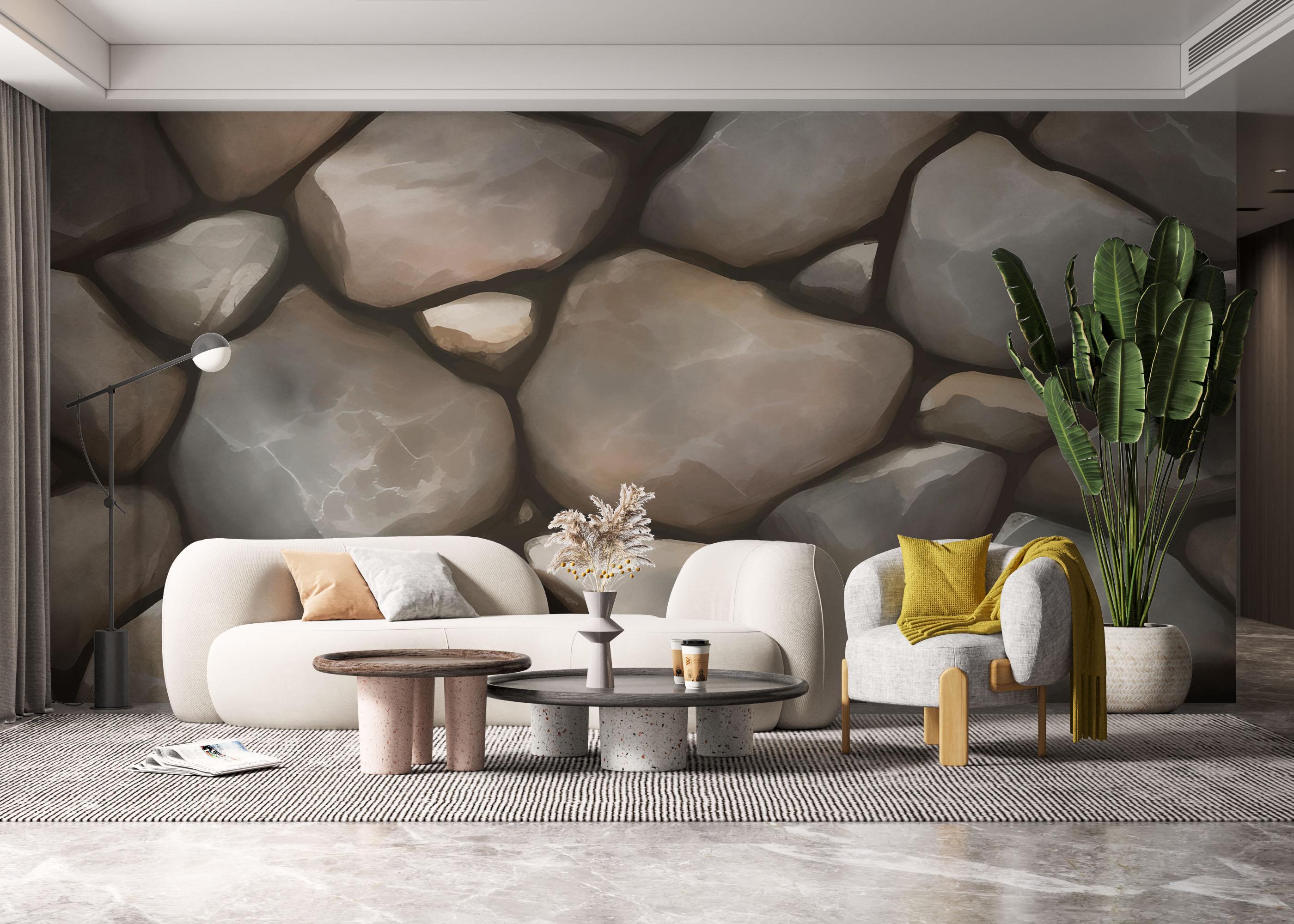 Fototapet Big Rocks Wall mockup 6