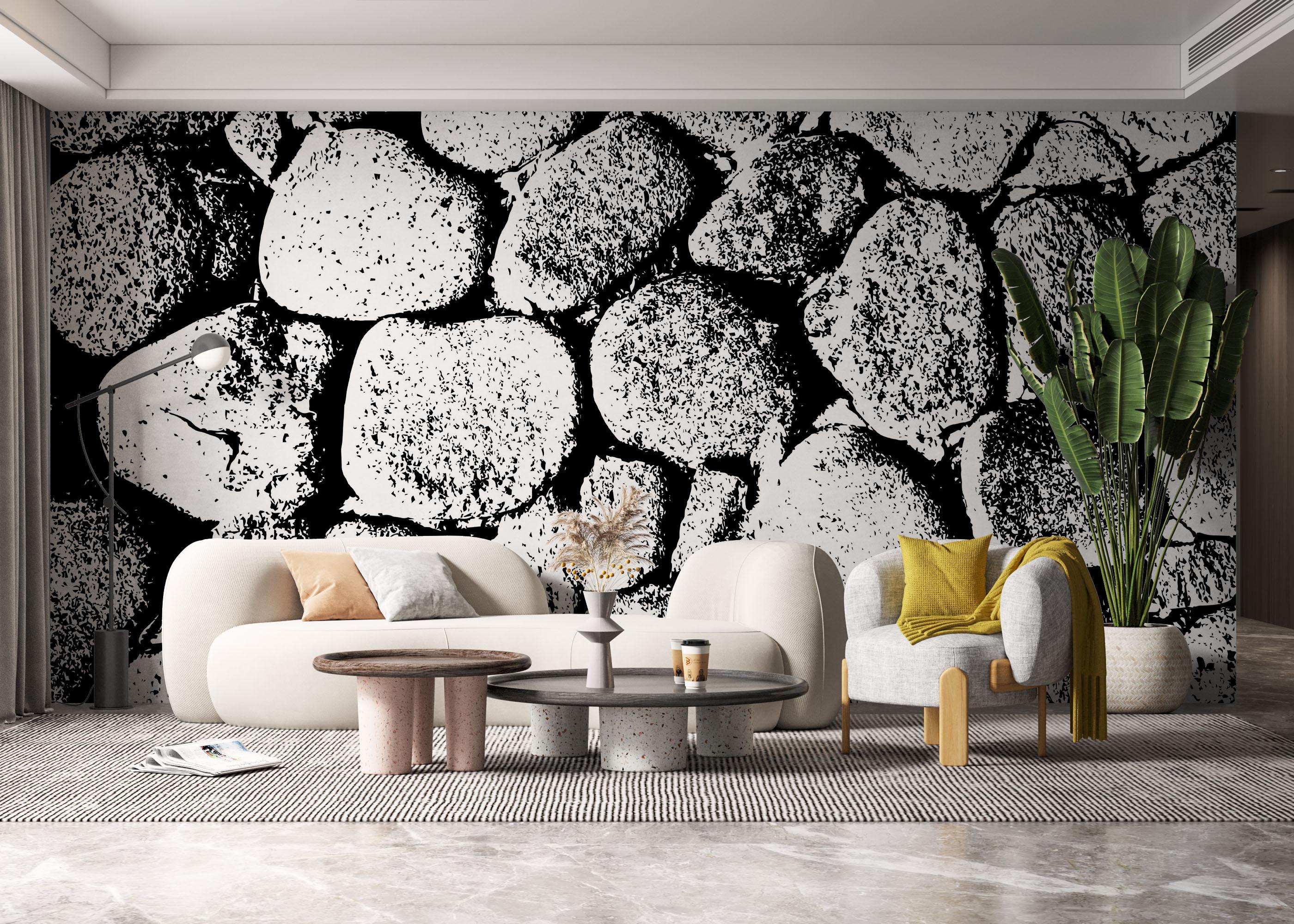 Fototapet Big Stone Wall mockup 6