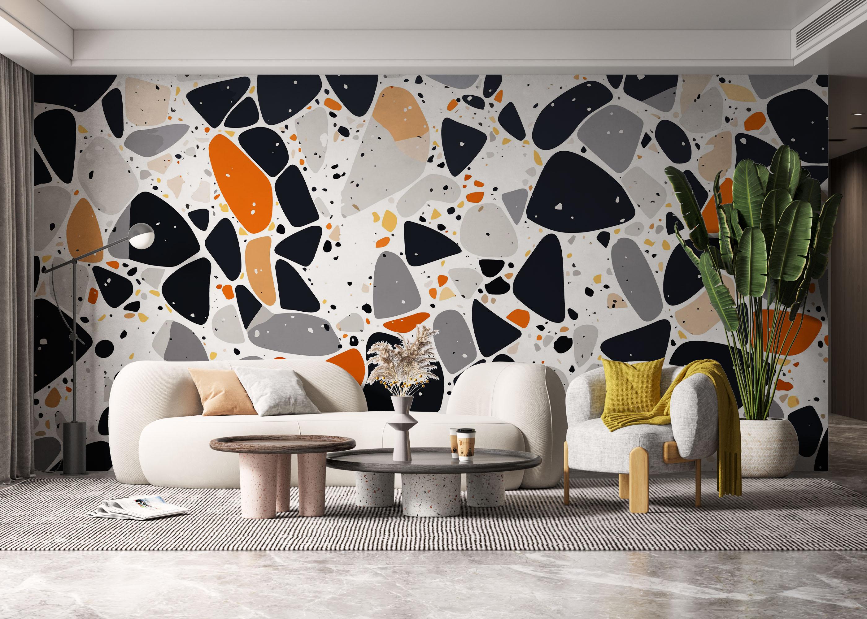 Fototapet Blue Orange Stones mockup 6