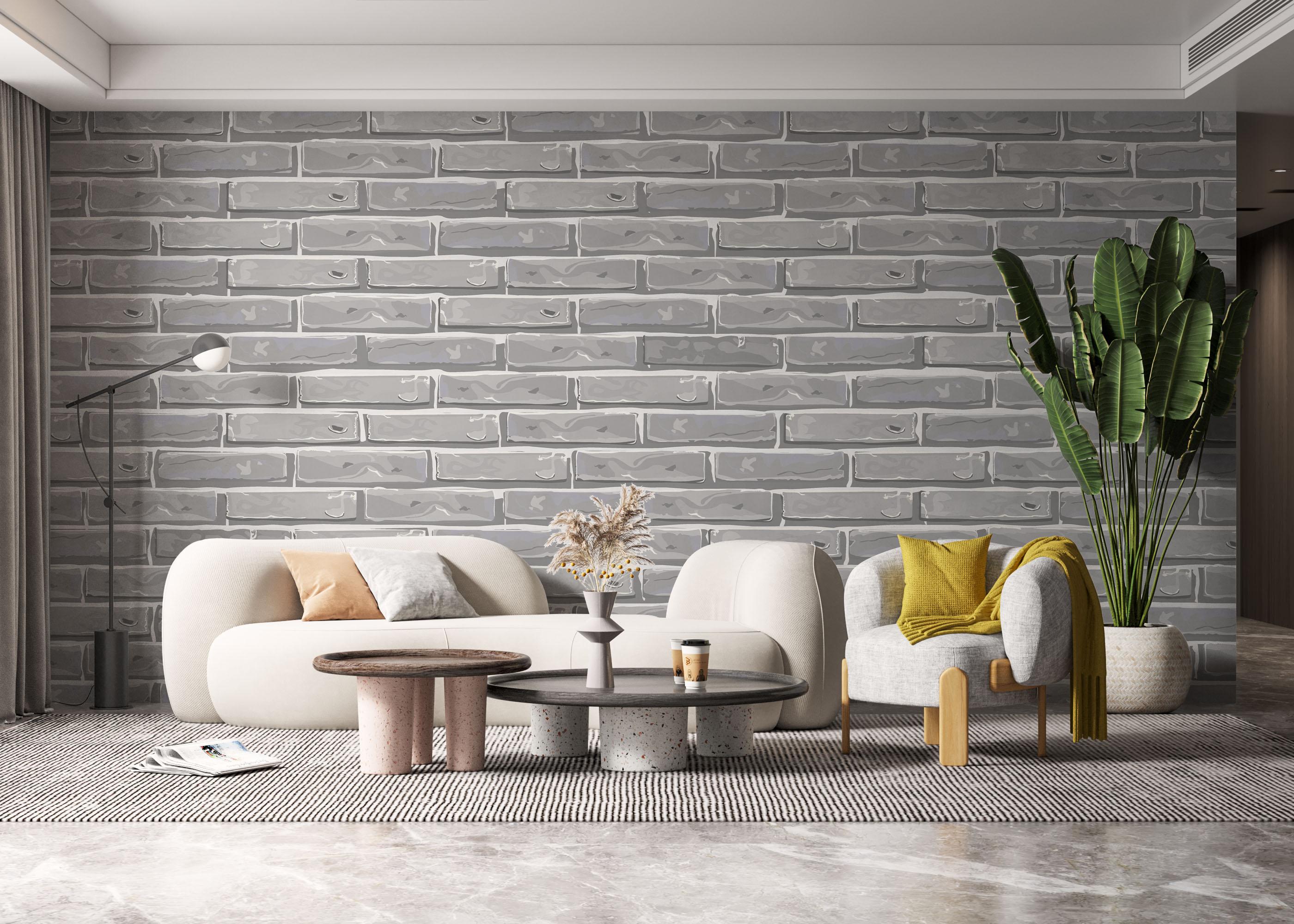 Fototapet Cartoon Stone Brick mockup 6