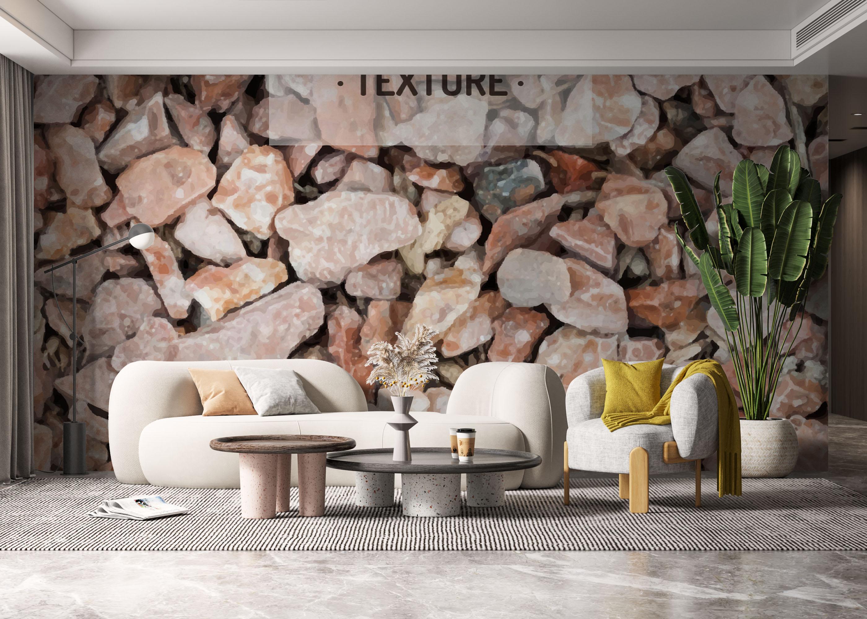 Fototapet Cream Orange Pebbles mockup 6