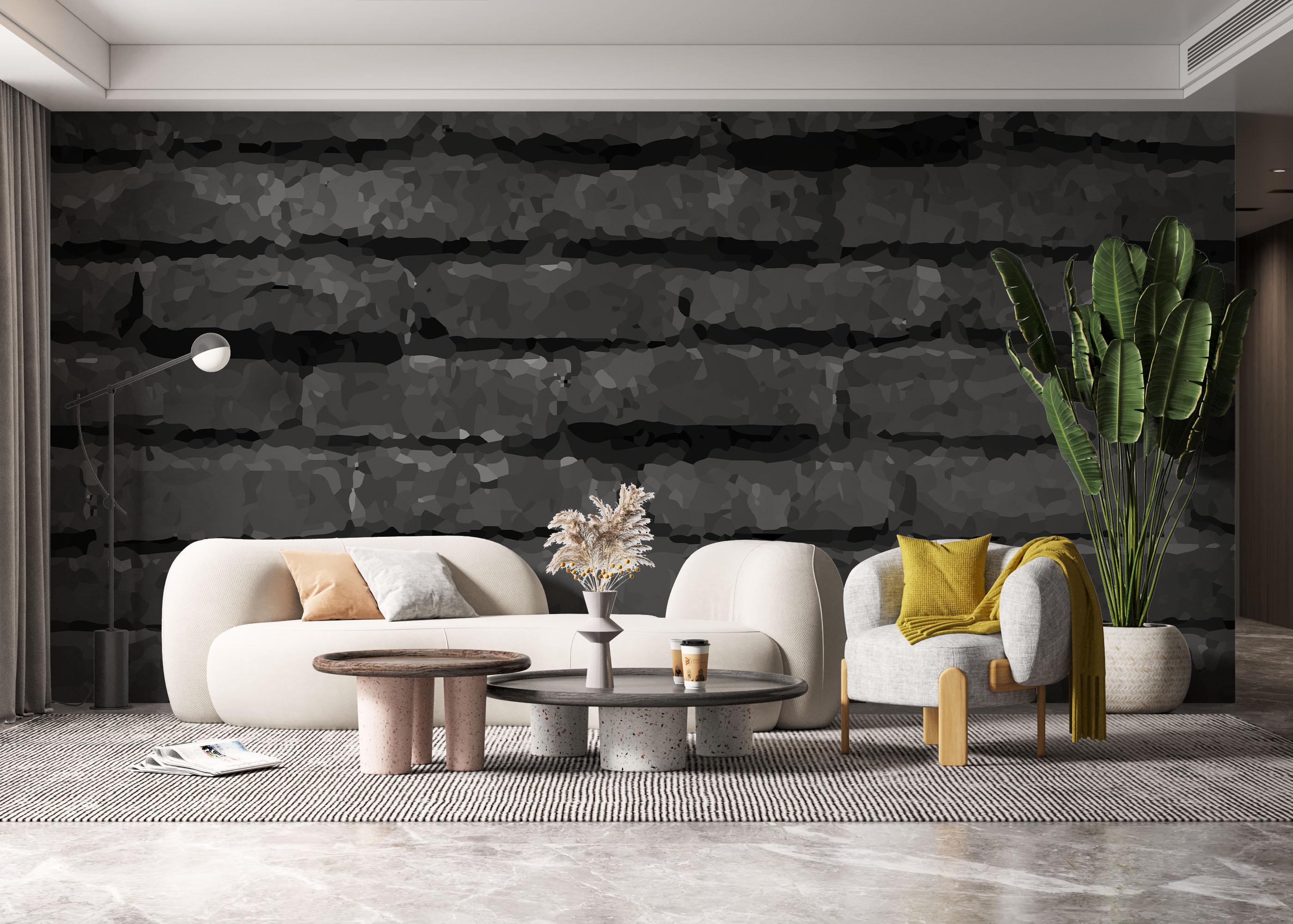 Fototapet Dark Grey Stone Wall mockup 6