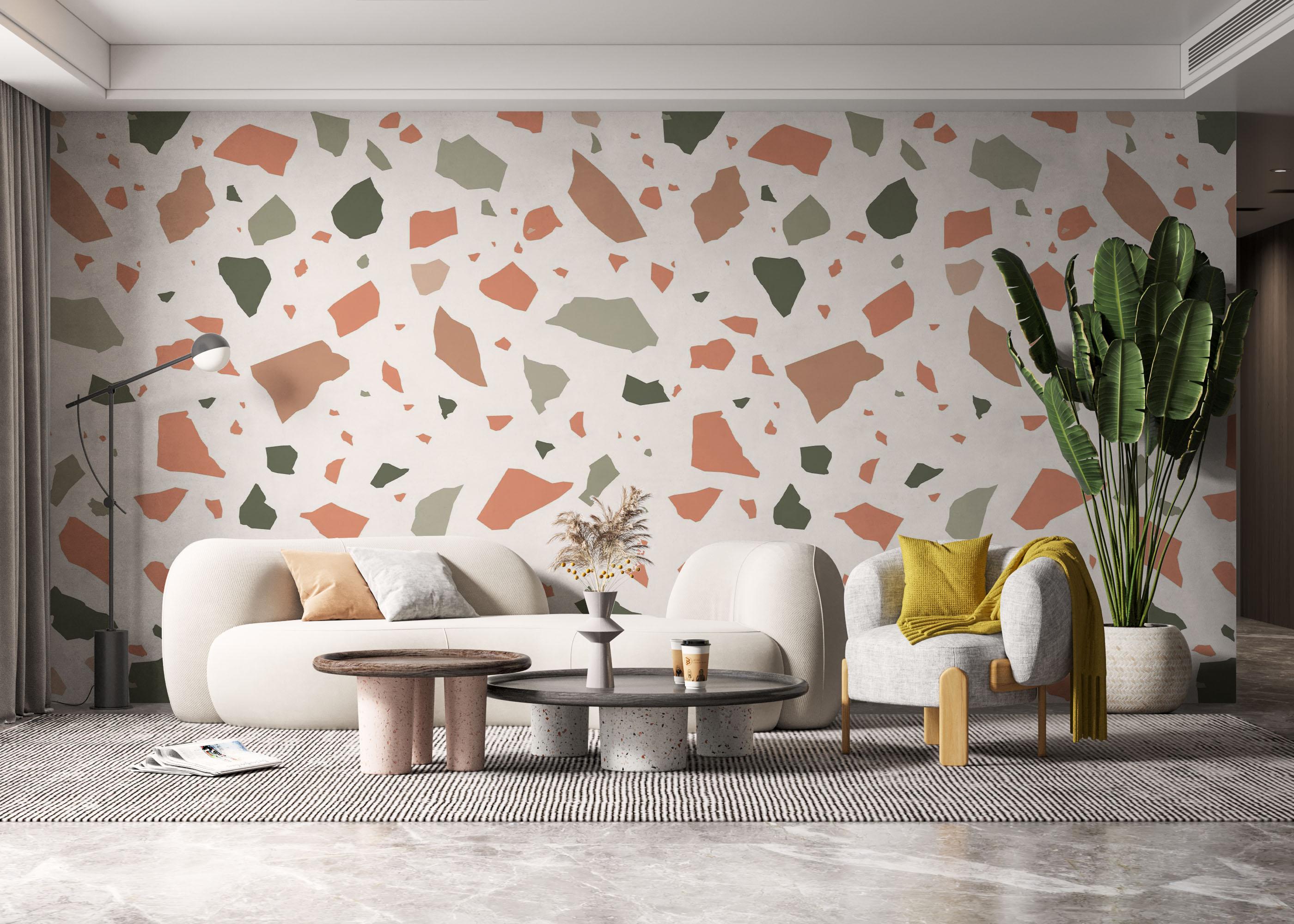 Fototapet Green Orange Pebbles mockup 6