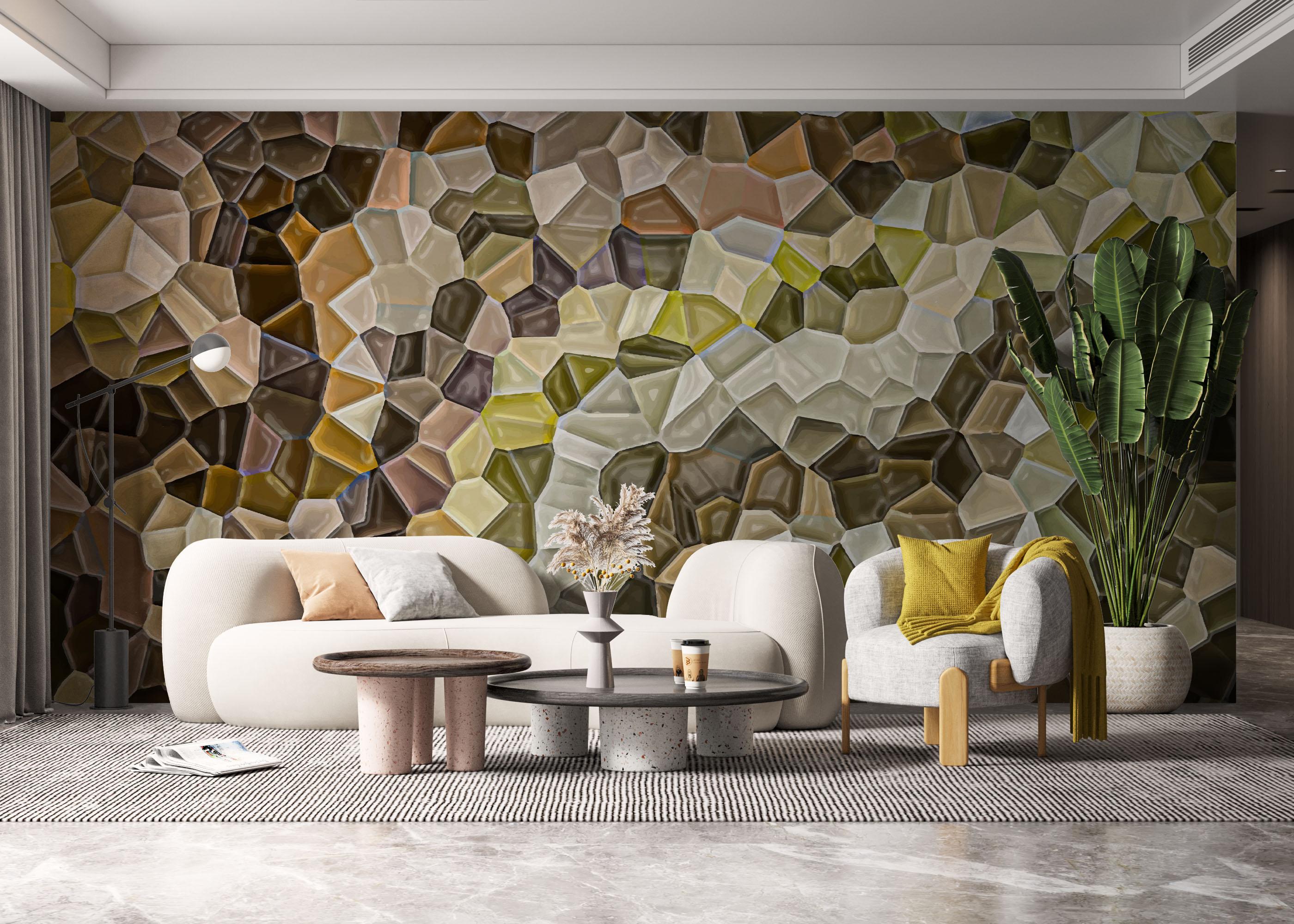 Fototapet Green Small Rocks mockup 6