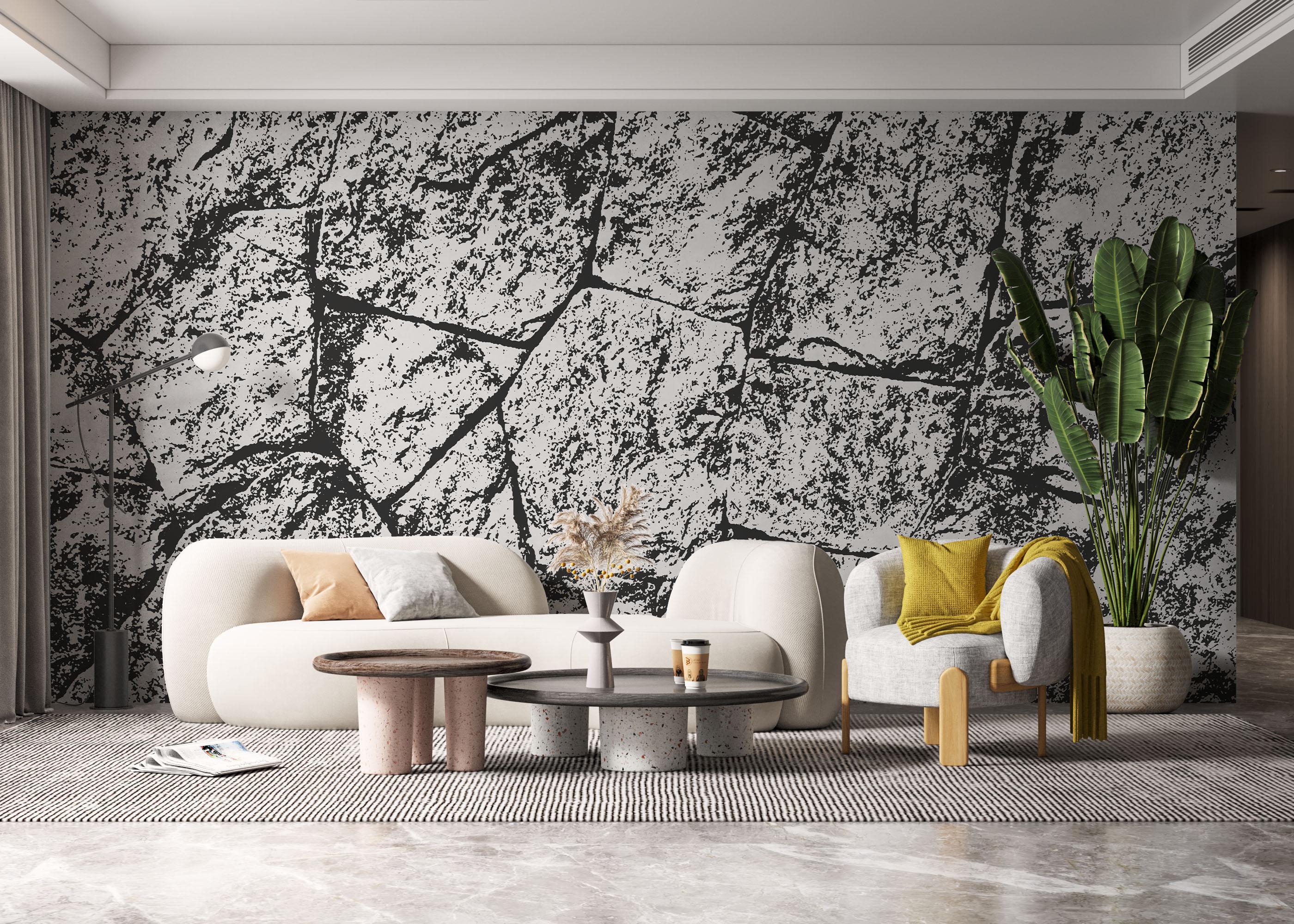 Fototapet Grey White Stone Wall mockup 6