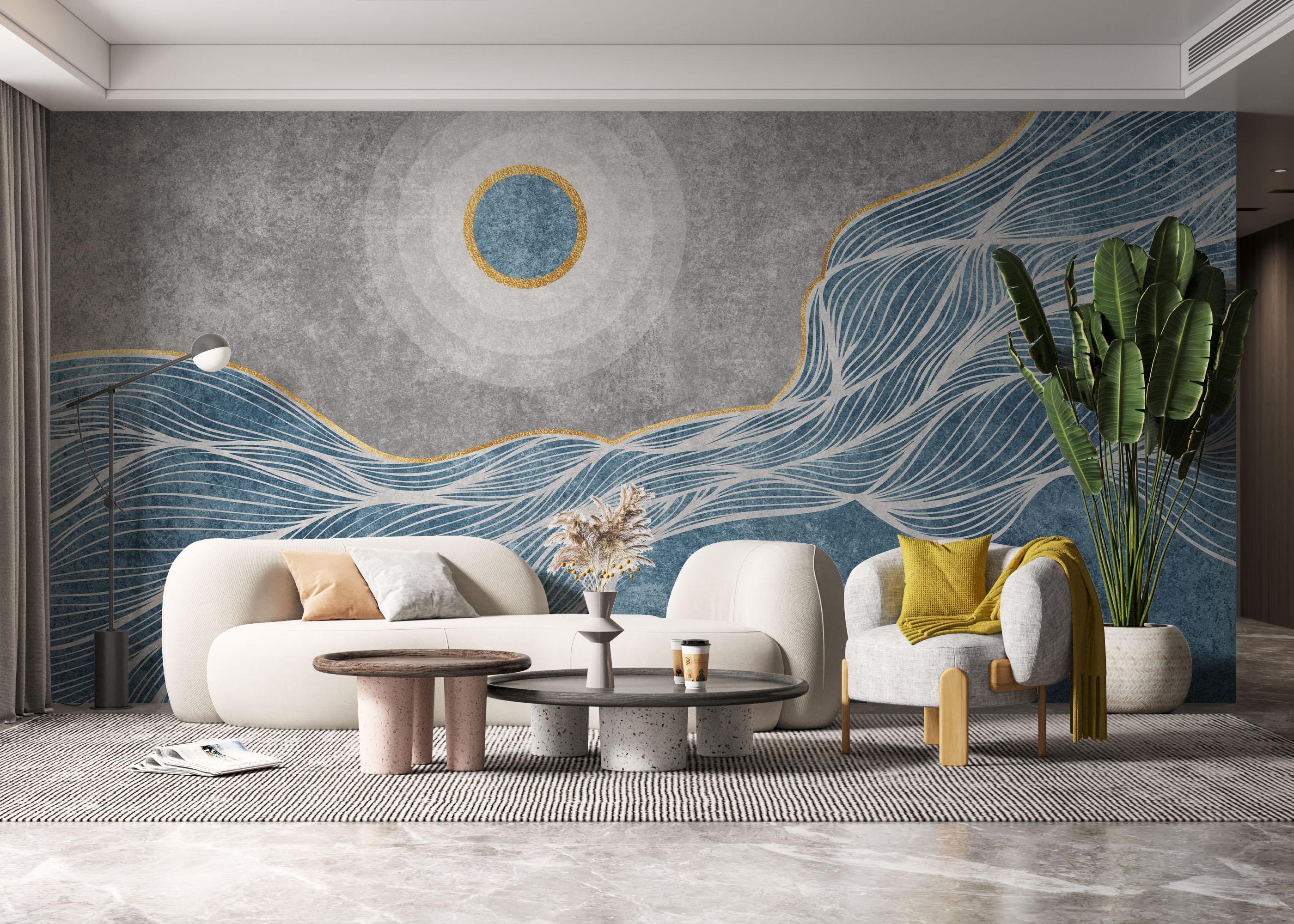 Fototapet Wavy Stone mockup 6