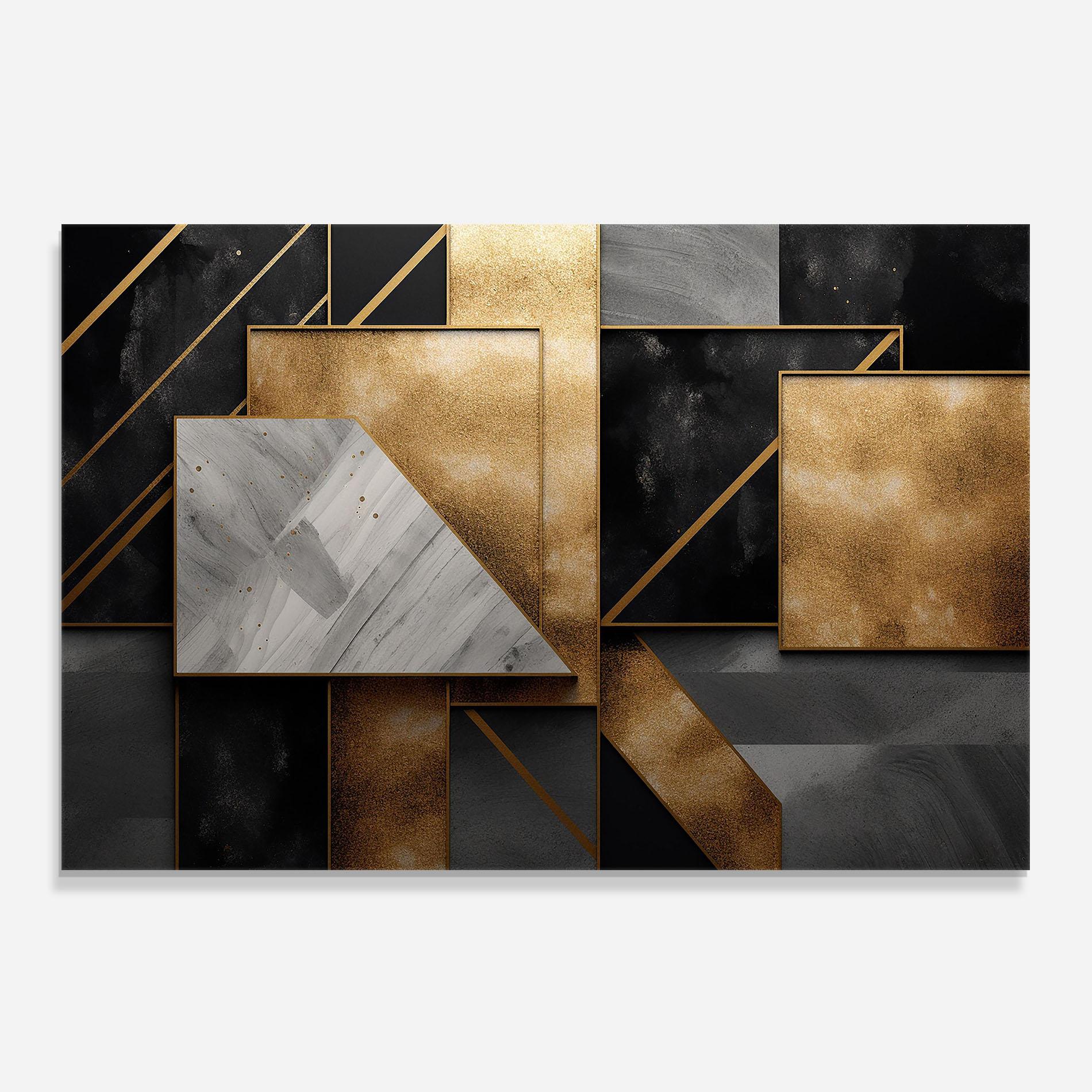 Panou Sticla Bucatarie Abstract Gold Square mockup 0