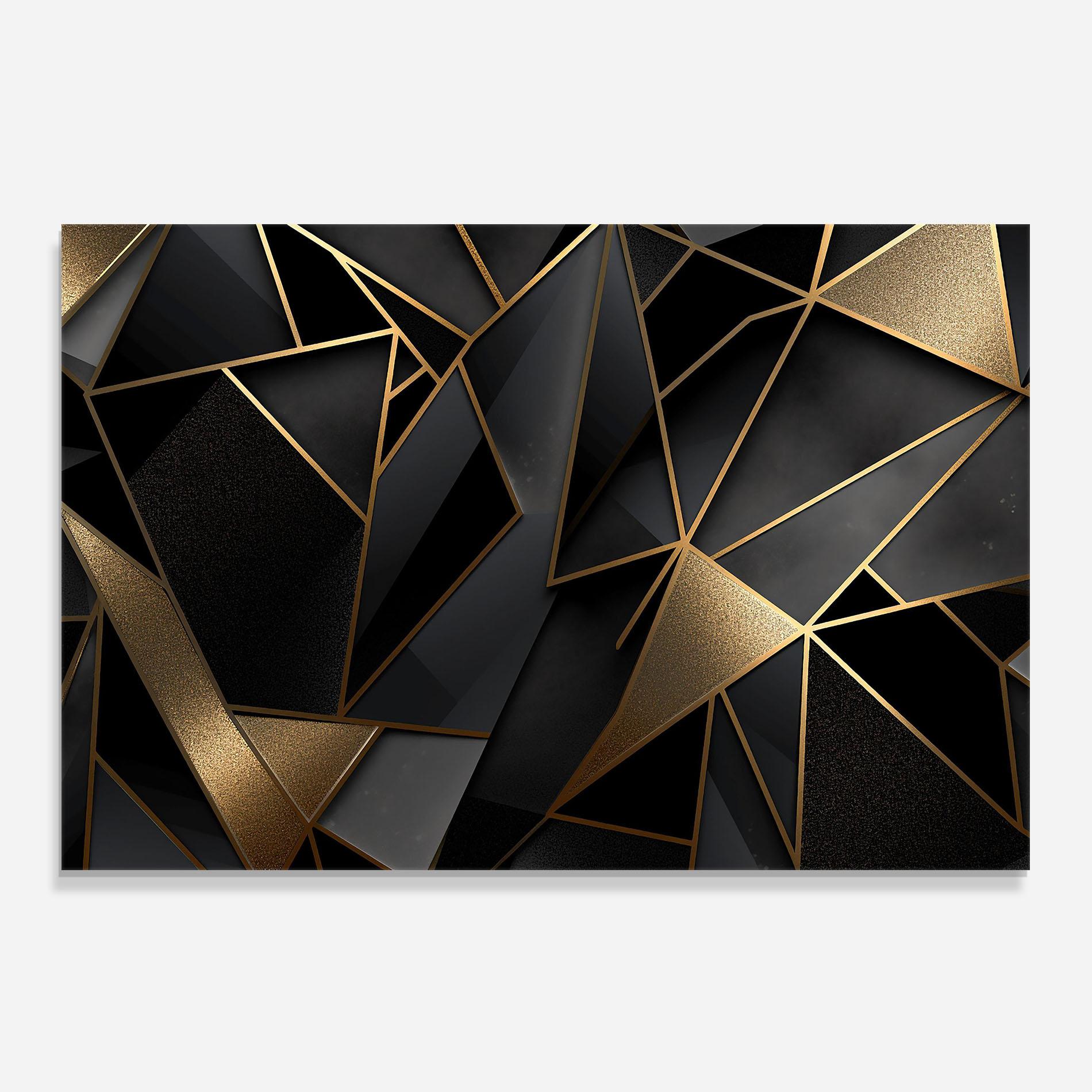 Panou Sticla Bucatarie Abstract Golden Art mockup 0