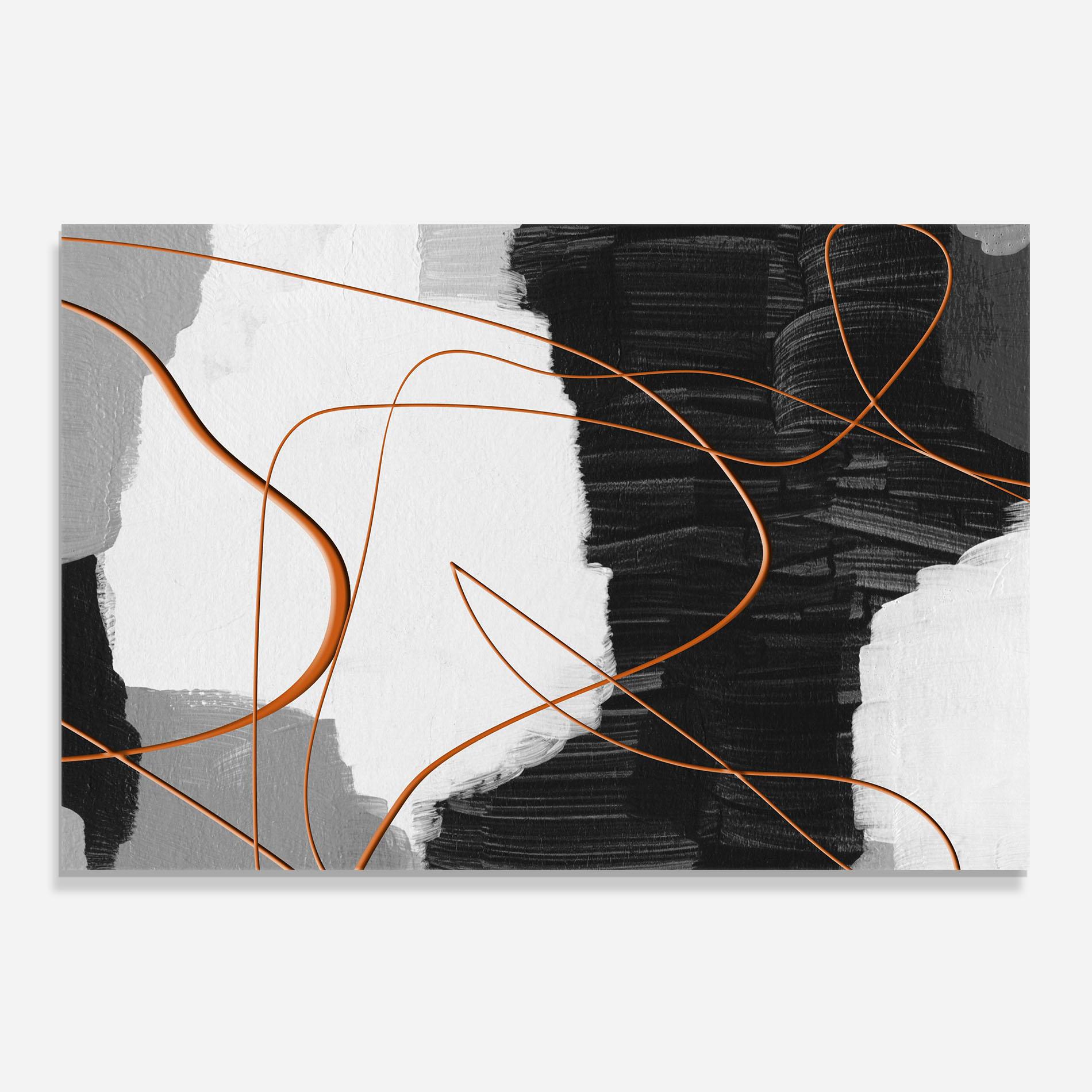 Panou Sticla Bucatarie Abstract Ink Painting mockup 0