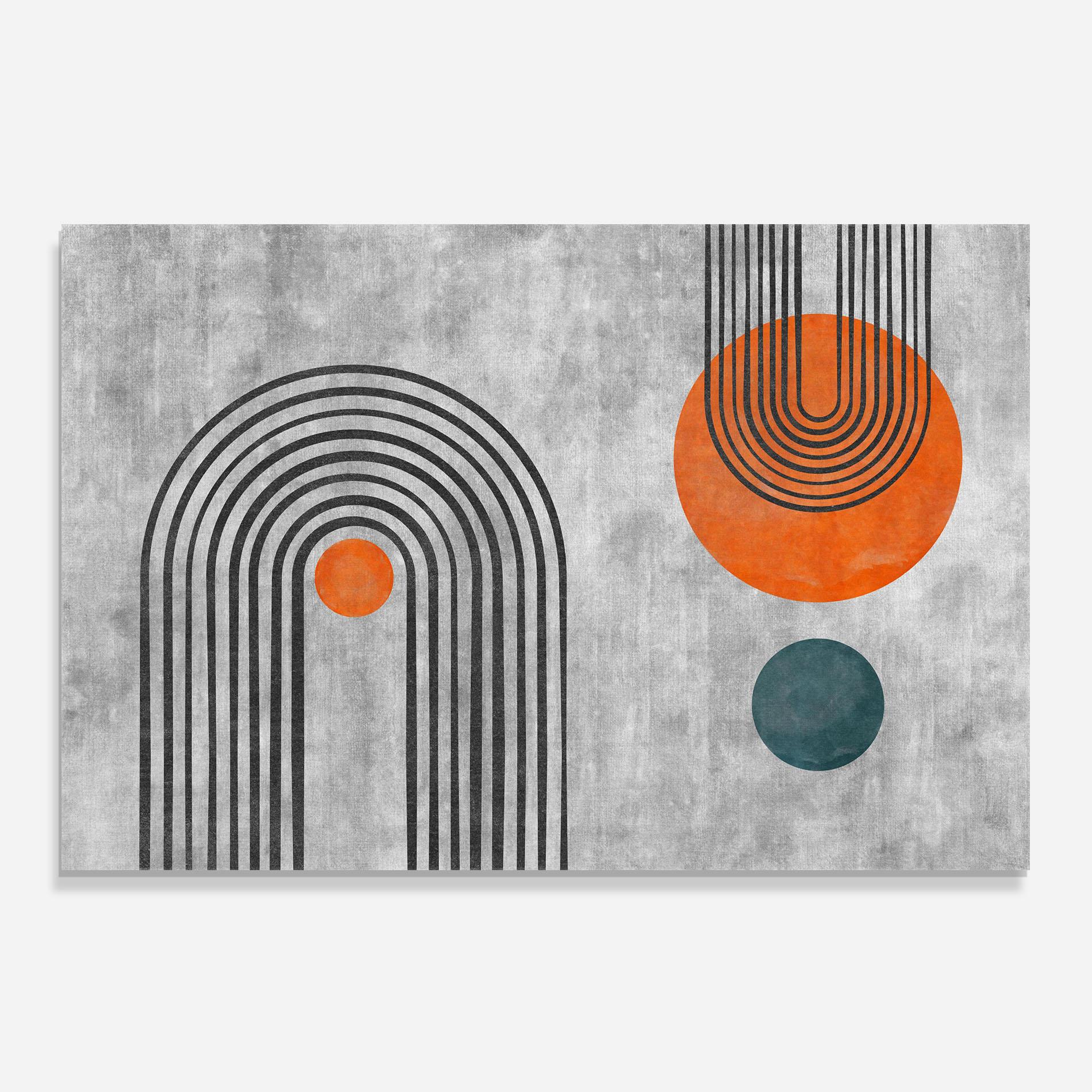 Panou Sticla Bucatarie Abstract Orange Circles mockup 0