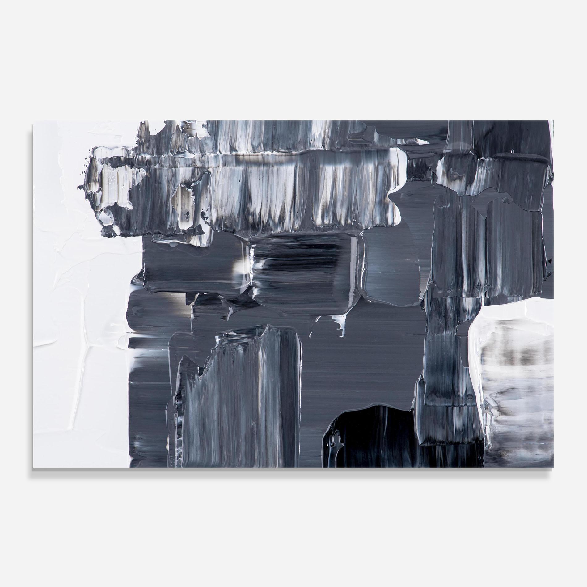 Panou Sticla Bucatarie Black Acrylic Painting mockup 0