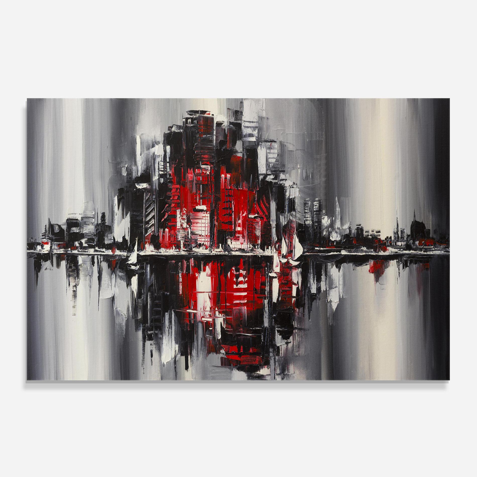 Panou Sticla Bucatarie Cityscape mockup 0