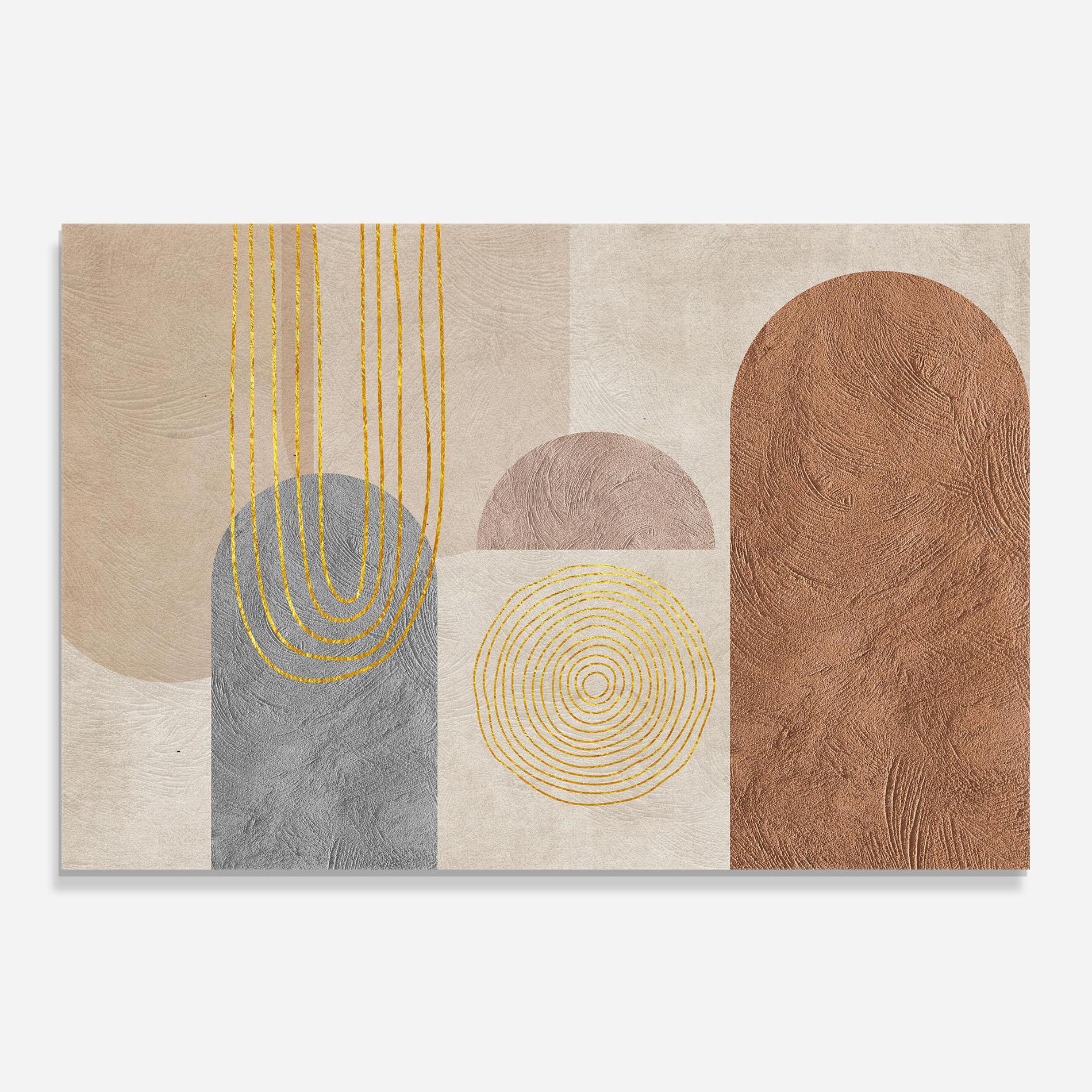 Panou Sticla Bucatarie Gray Orange Painting mockup 0