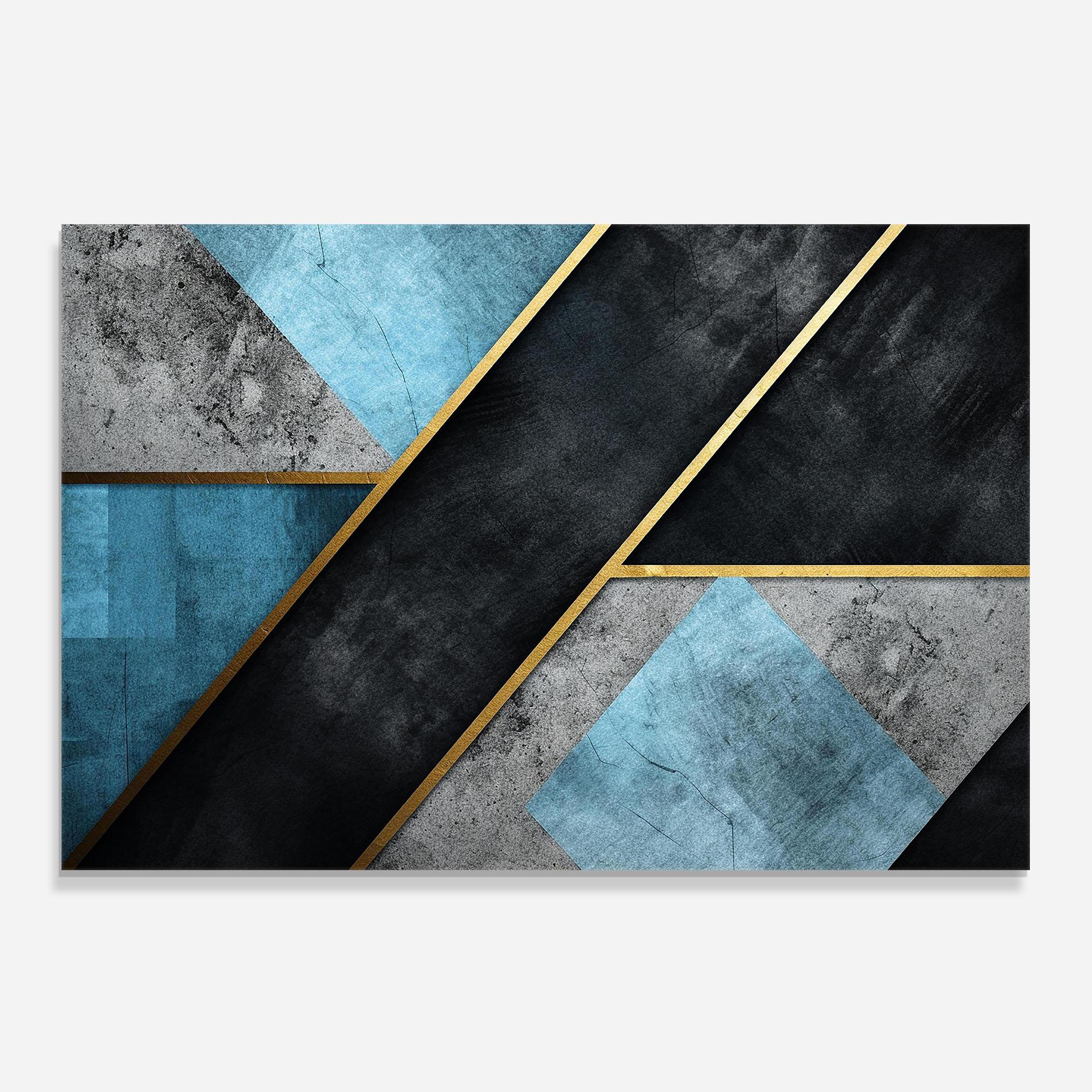 Panou Sticla Bucatarie Grey With Blue Painting mockup 0