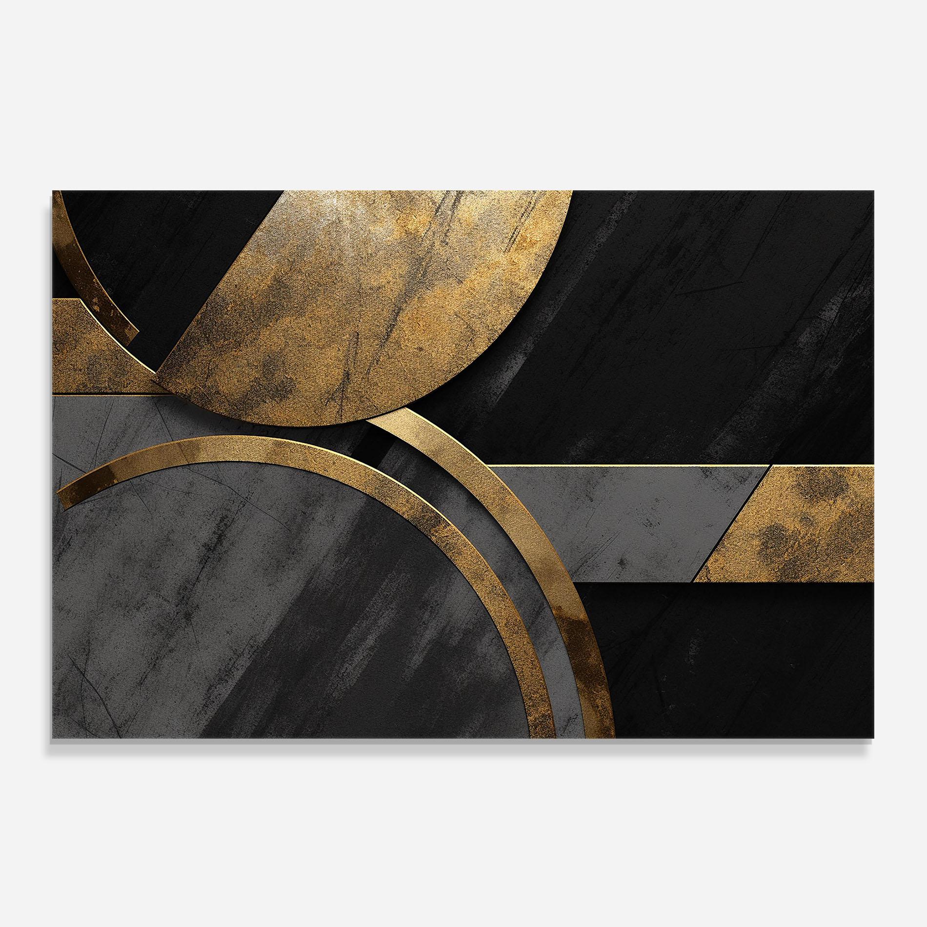 Panou Sticla Bucatarie Grey With Gold Painting mockup 0