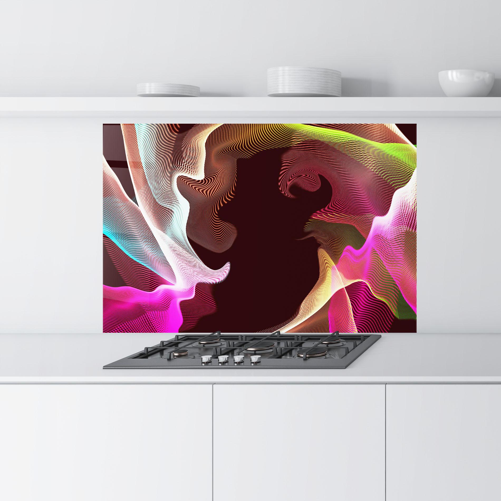 Panou Sticla Bucatarie Abstract Wave Effect mockup 9