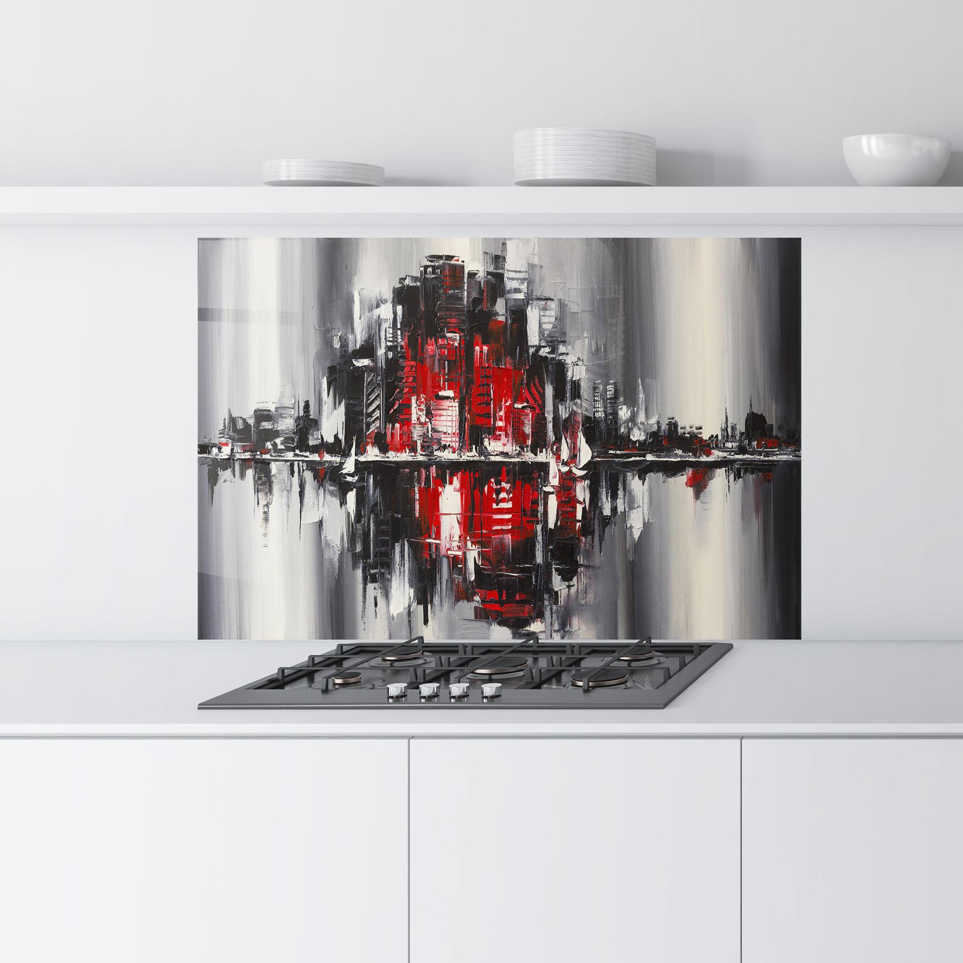 Panou Sticla Bucatarie Cityscape mockup 9