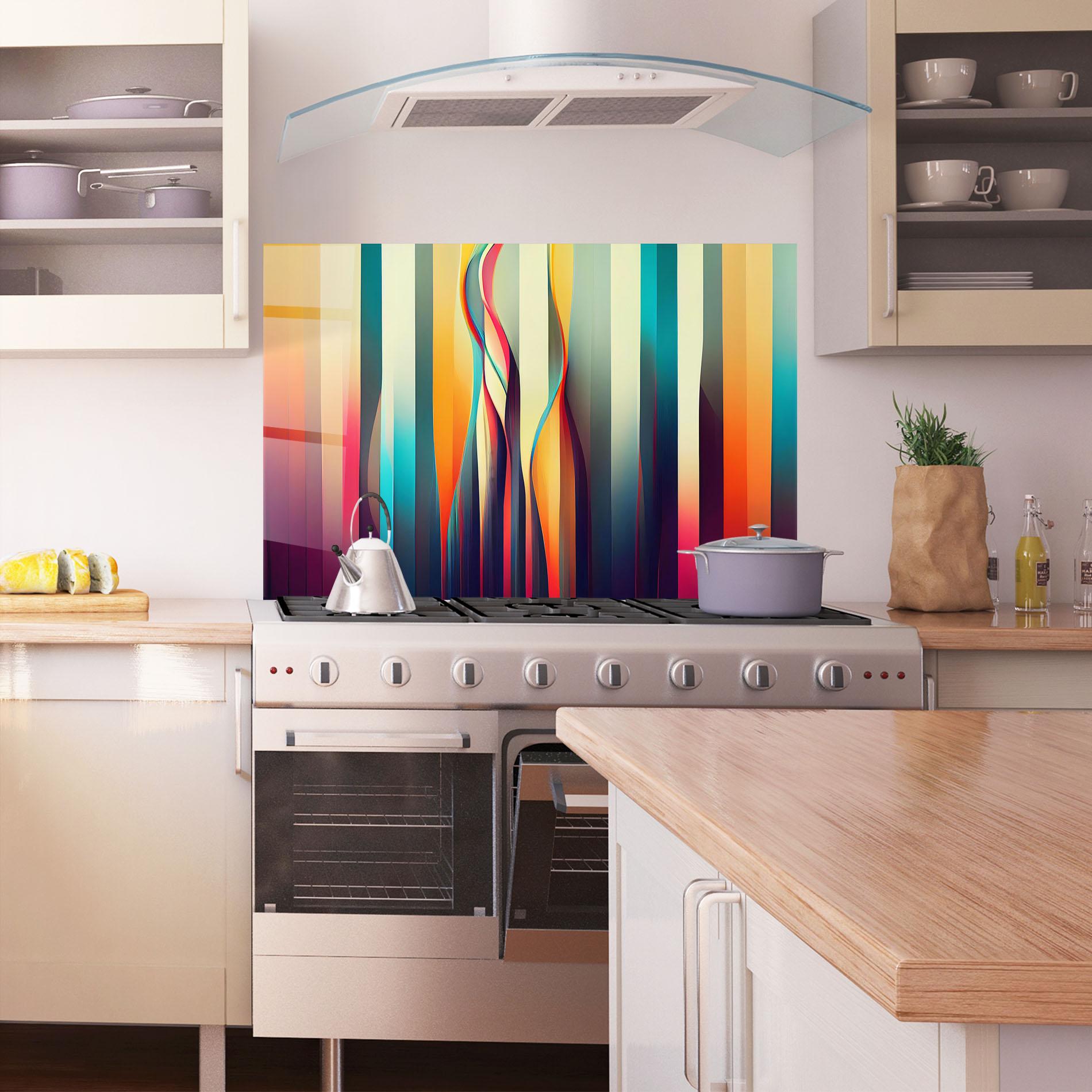 Panou Sticla Bucatarie Colorful Geometric Background mockup 1