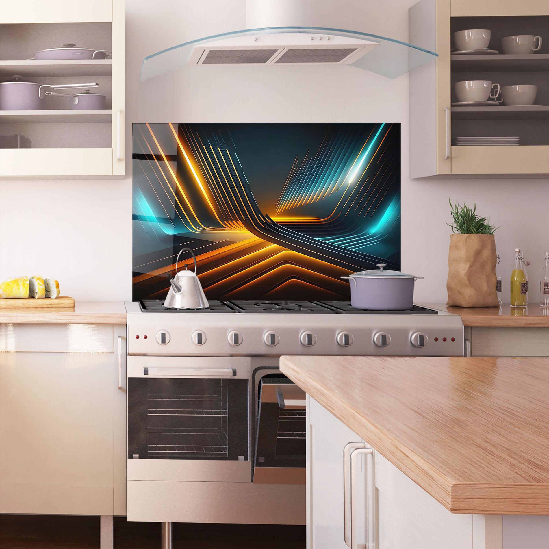 Panou Sticla Bucatarie Futuristic Background mockup 1