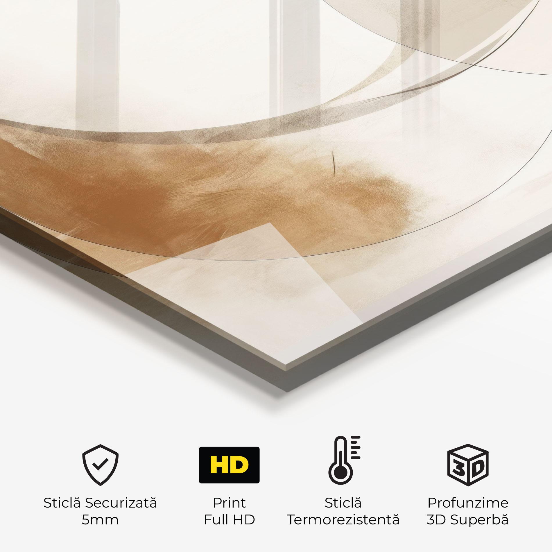 Panou Sticla Bucatarie Abstract Circle Painting mockup 2