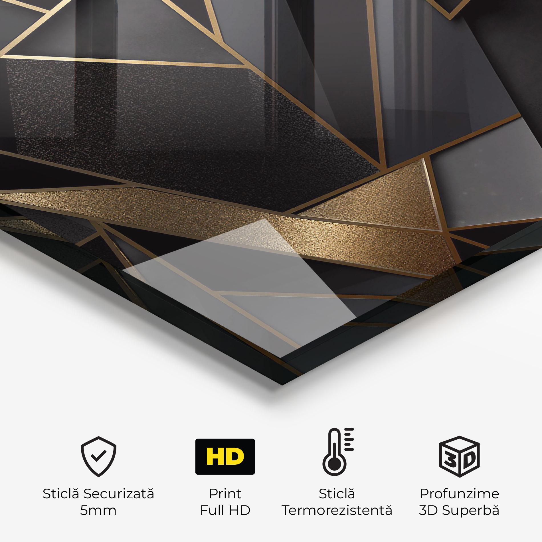 Panou Sticla Bucatarie Abstract Golden Art mockup 2