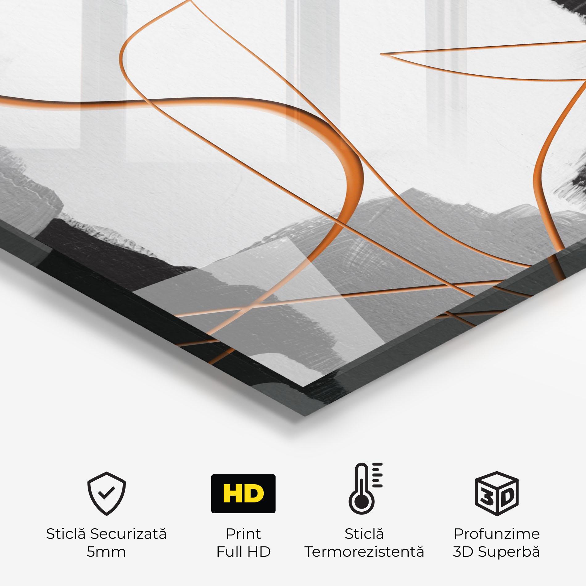 Panou Sticla Bucatarie Abstract Ink Painting mockup 2