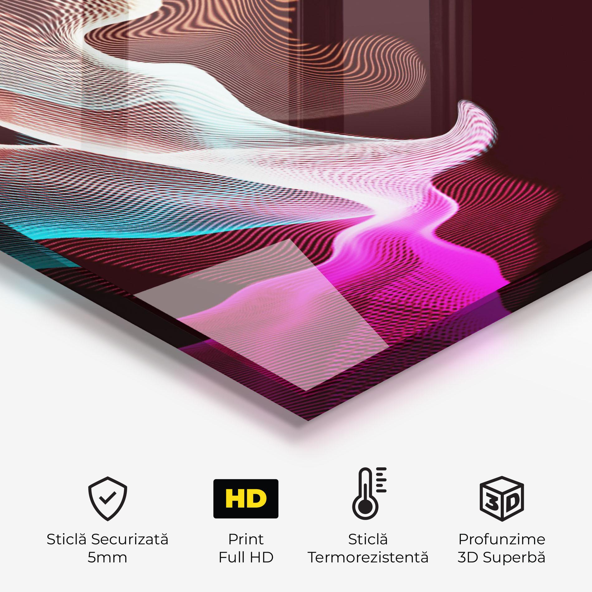 Panou Sticla Bucatarie Abstract Wave Effect mockup 2