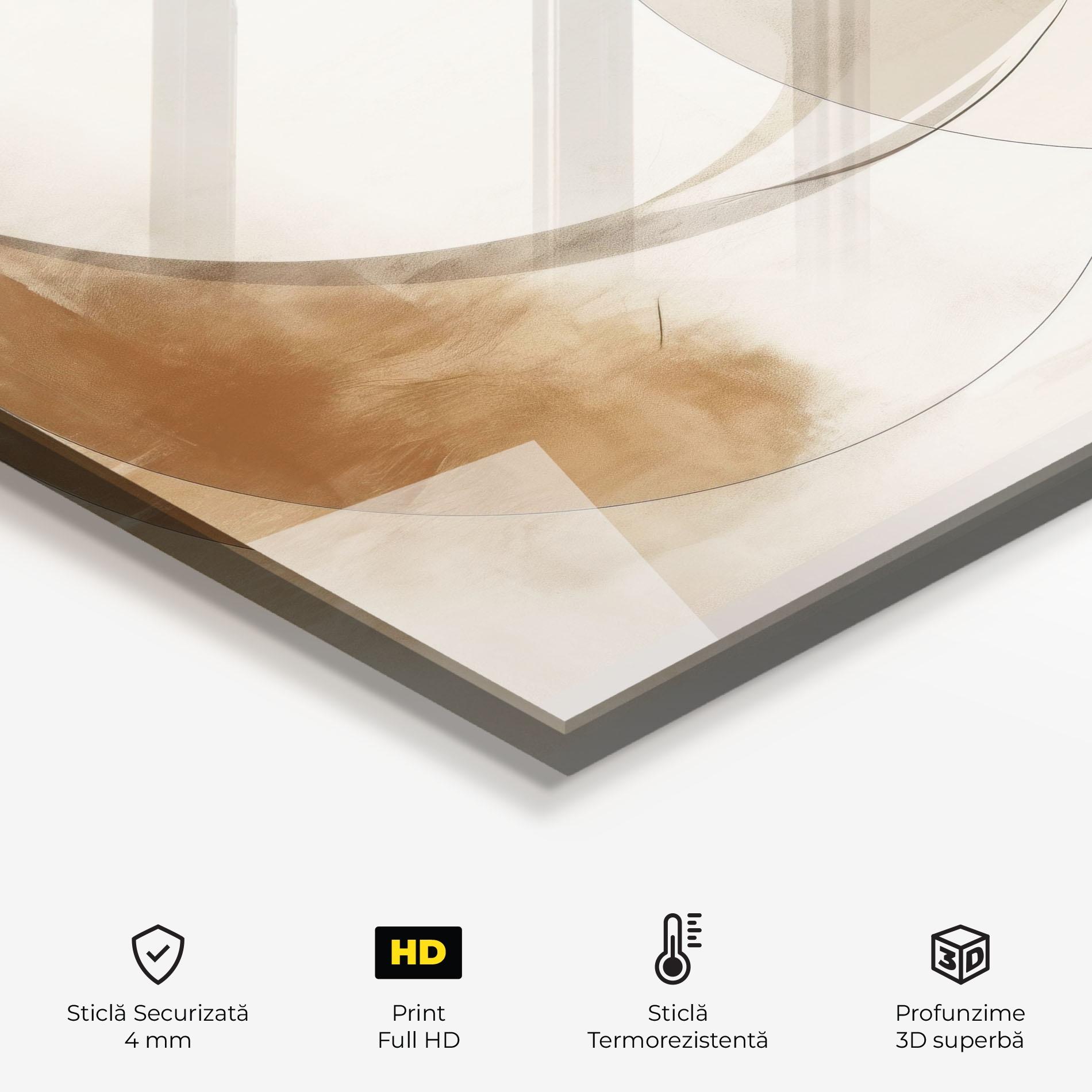 Panou Sticla Bucatarie Abstract Circle Painting mockup 2