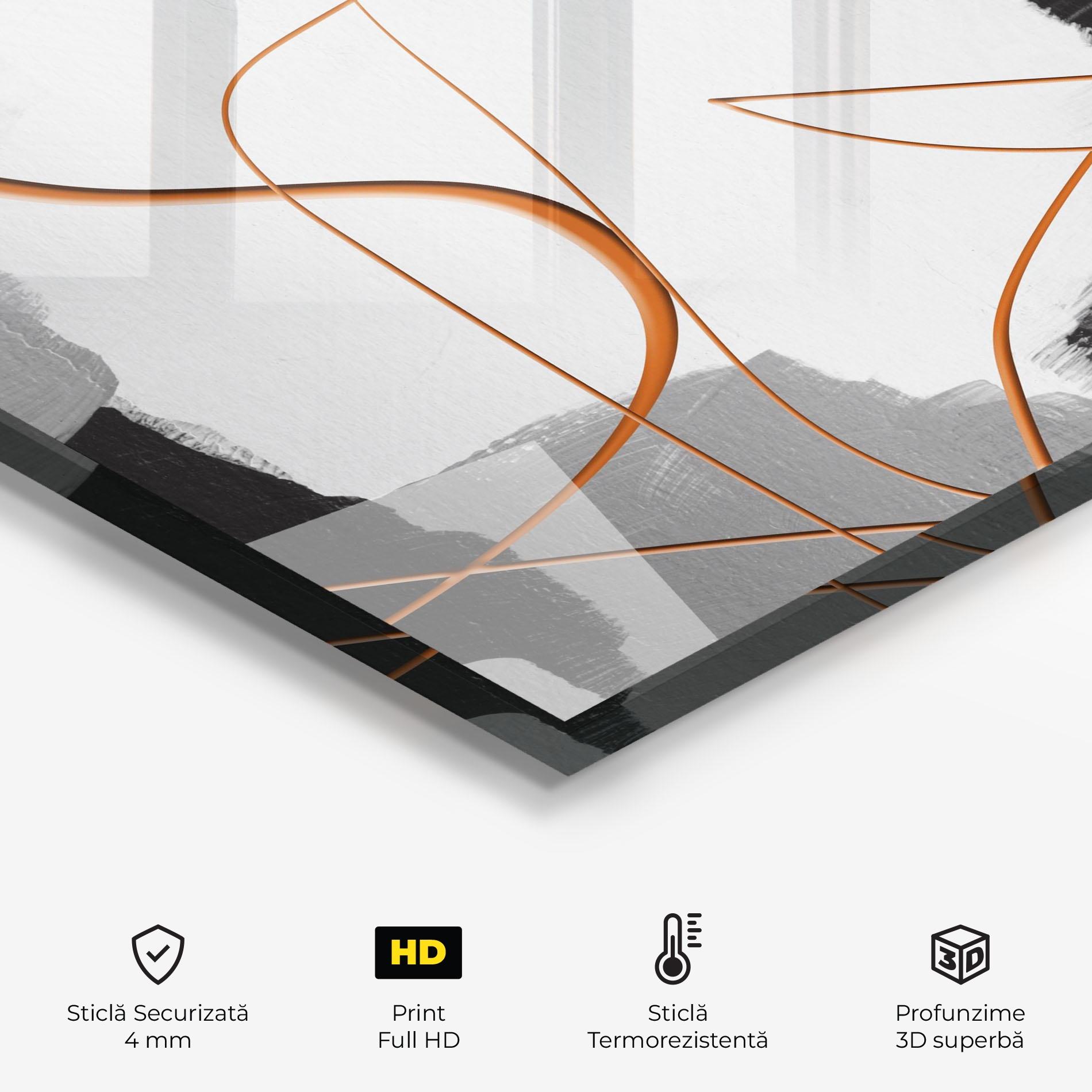 Panou Sticla Bucatarie Abstract Ink Painting mockup 2