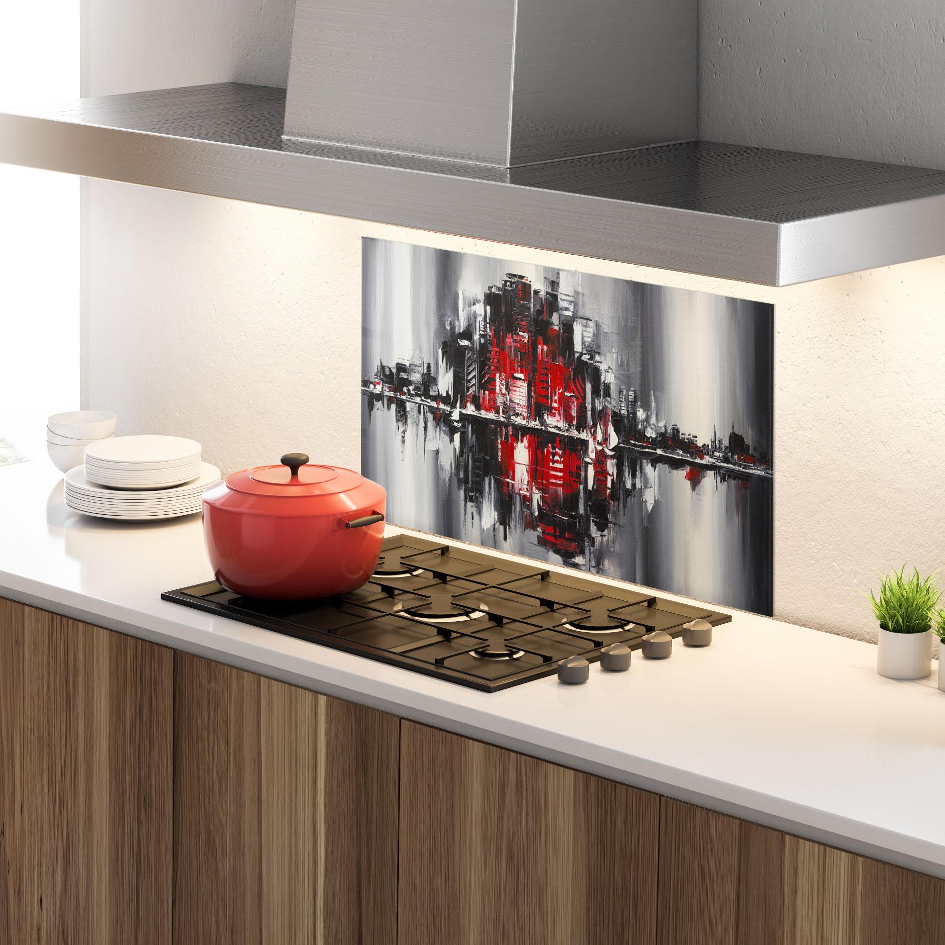 Panou Sticla Bucatarie Cityscape mockup 4