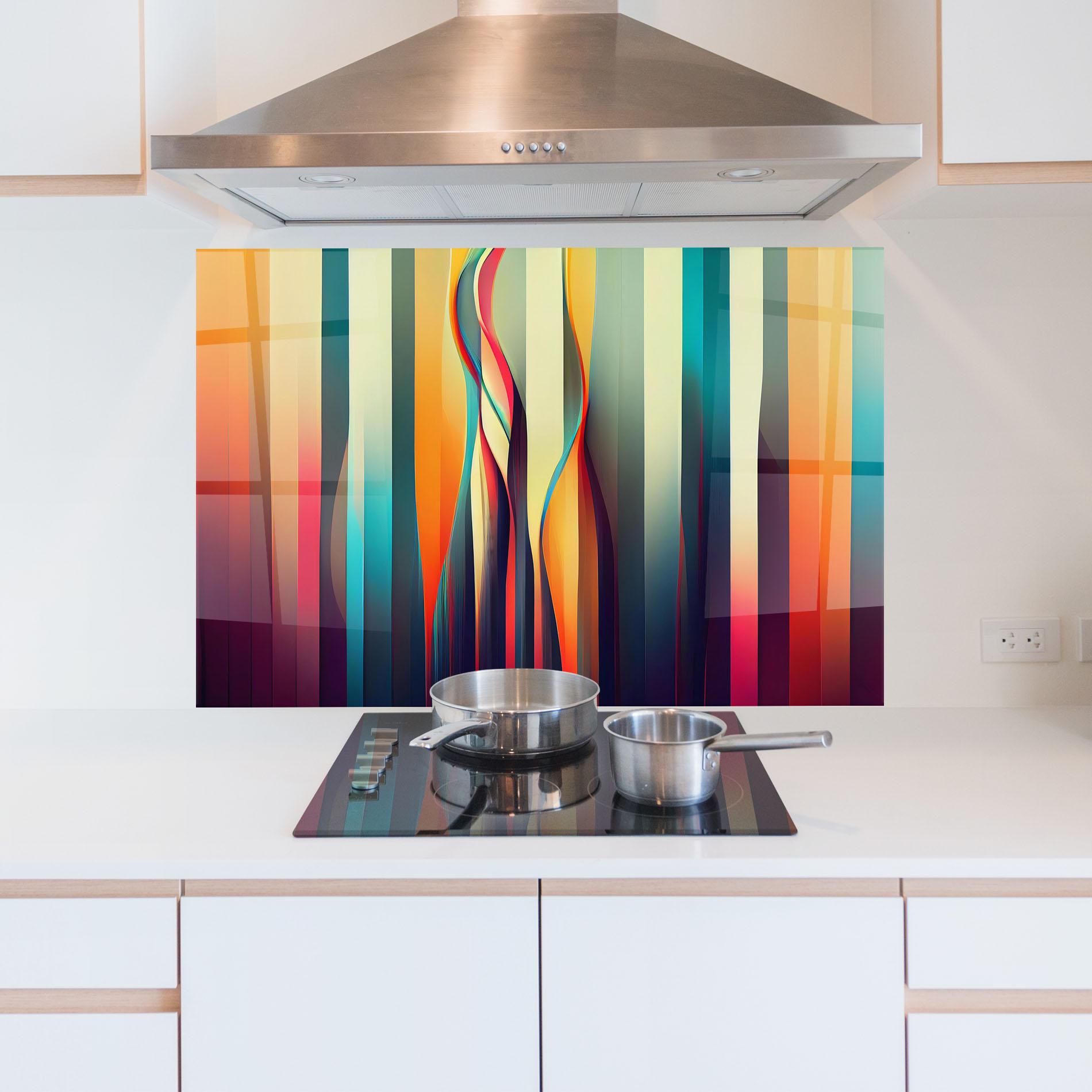 Panou Sticla Bucatarie Colorful Geometric Background mockup 5