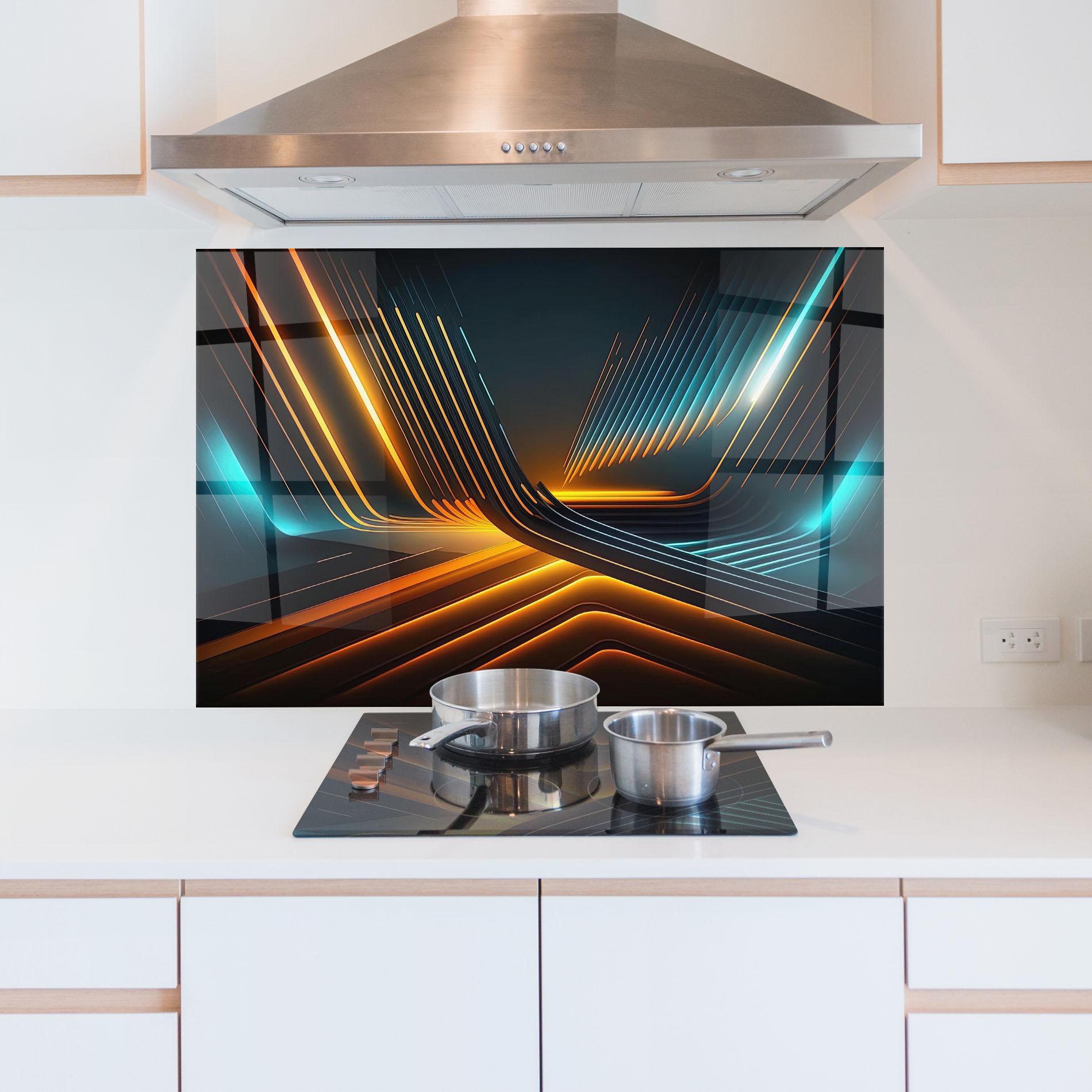 Panou Sticla Bucatarie Futuristic Background mockup 5