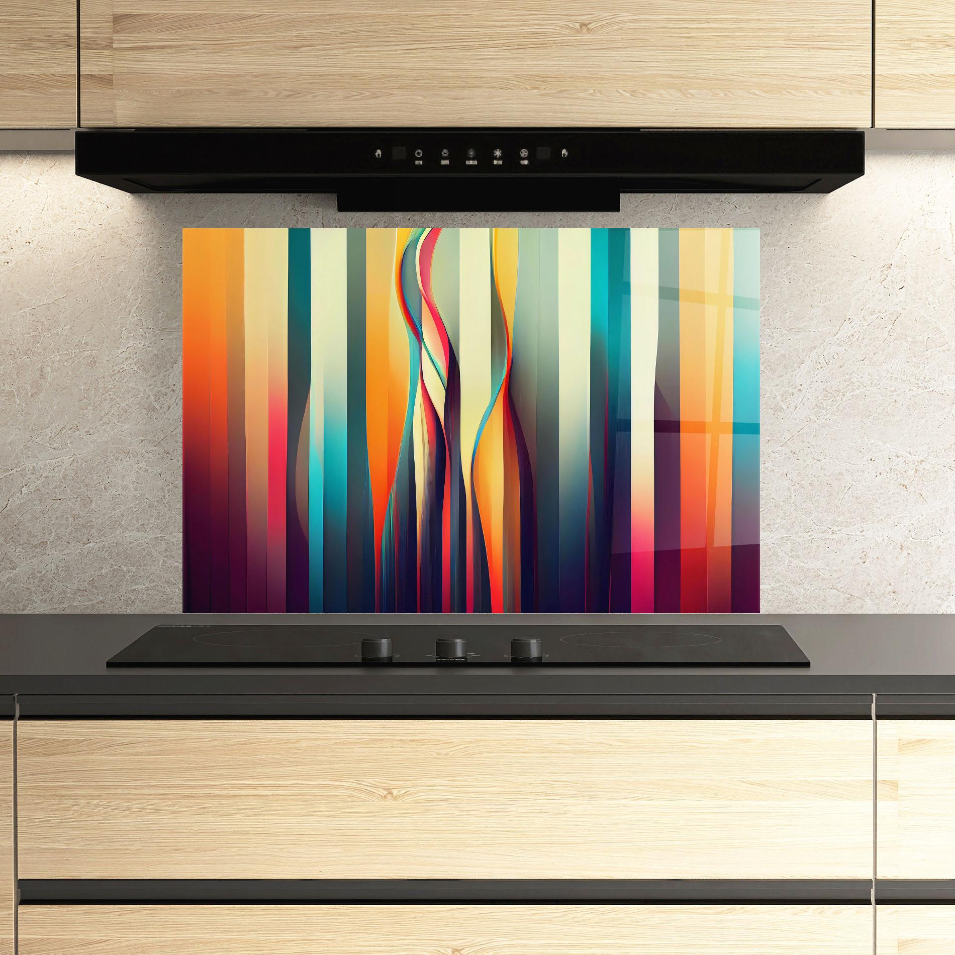 Panou Sticla Bucatarie Colorful Geometric Background mockup 3