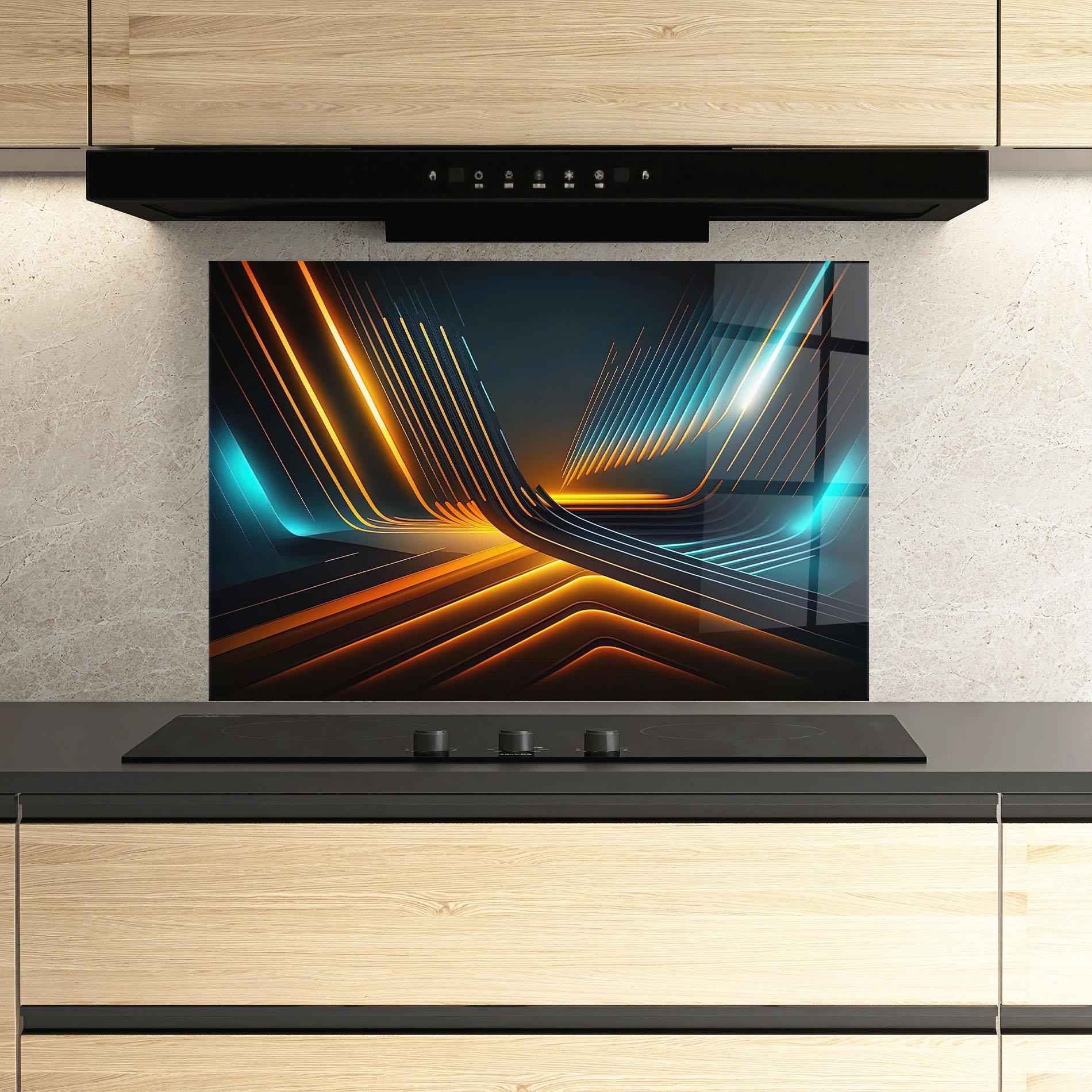 Panou Sticla Bucatarie Futuristic Background mockup 3