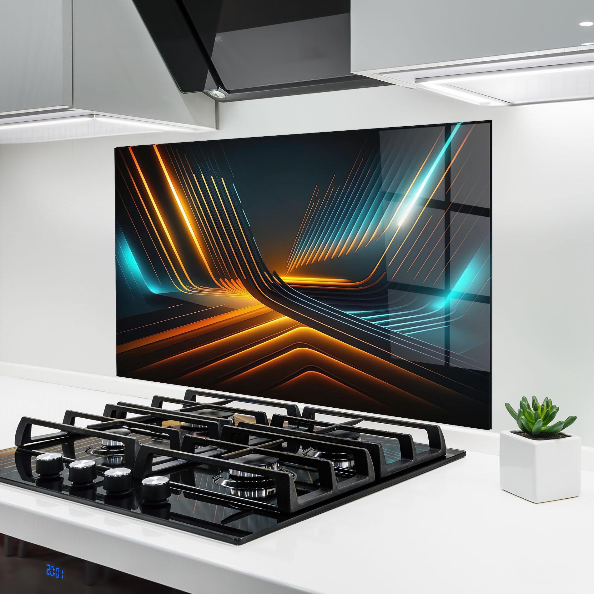 Panou Sticla Bucatarie Futuristic Background mockup 6