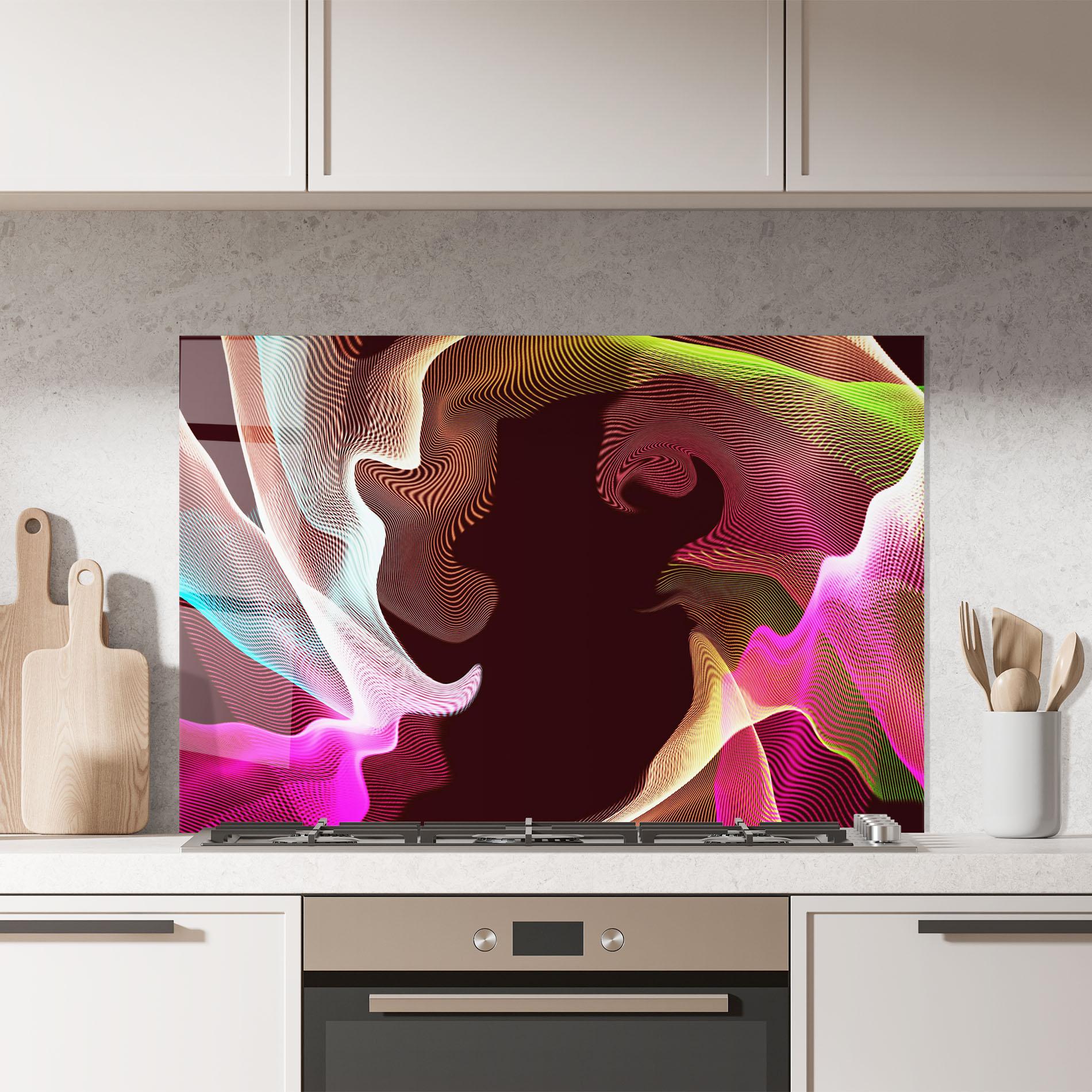 Panou Sticla Bucatarie Abstract Wave Effect mockup 7