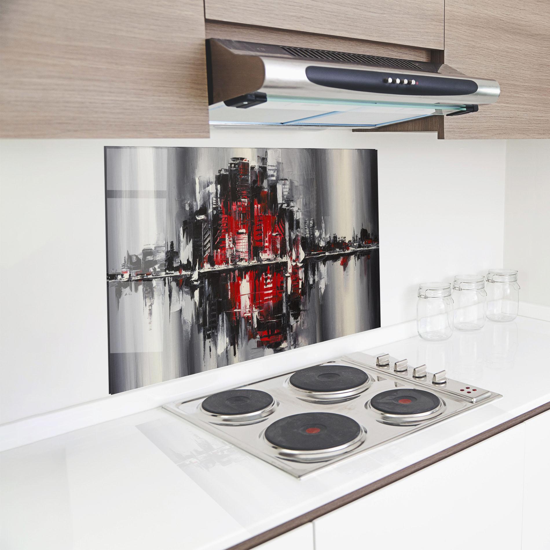 Panou Sticla Bucatarie Cityscape mockup 8