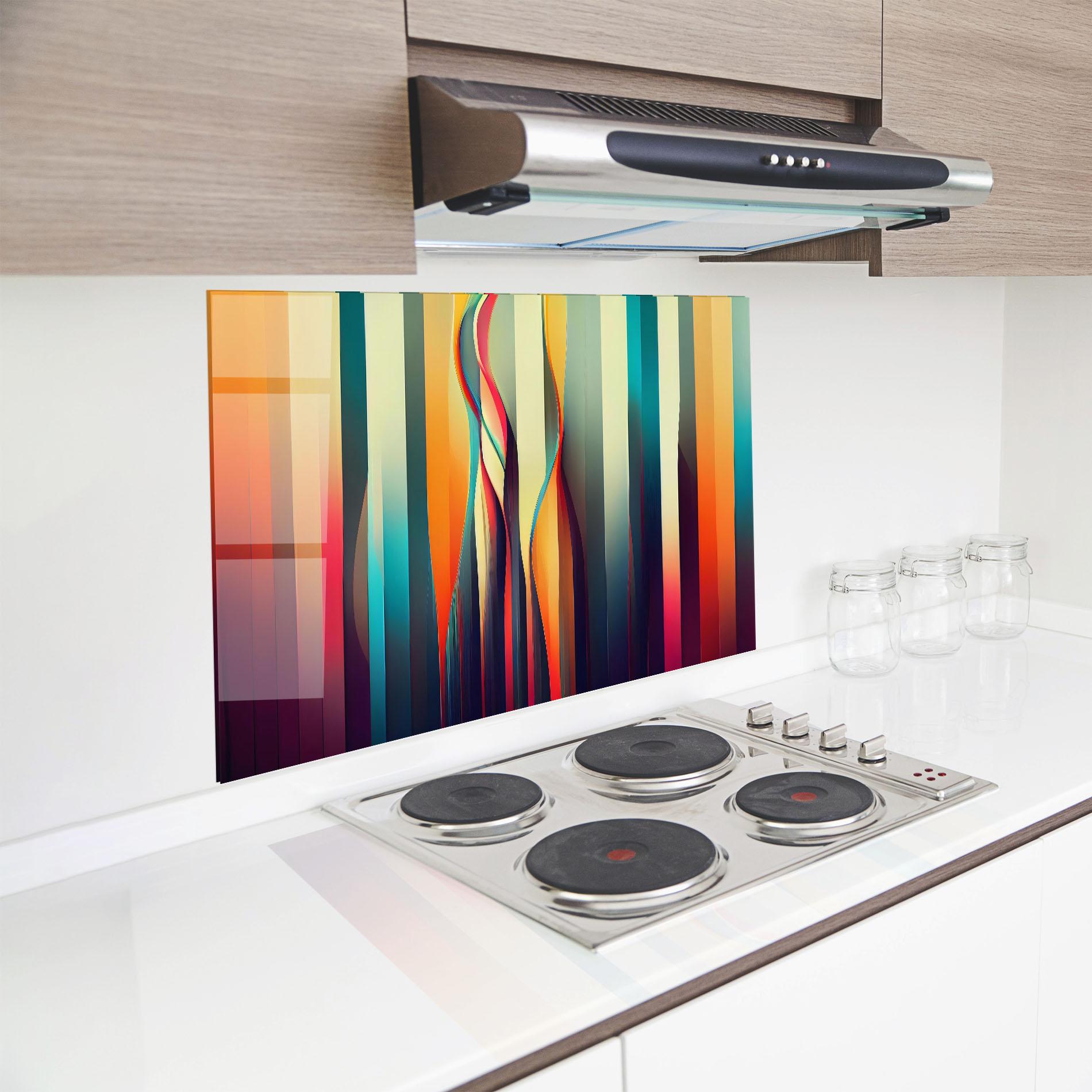 Panou Sticla Bucatarie Colorful Geometric Background mockup 8